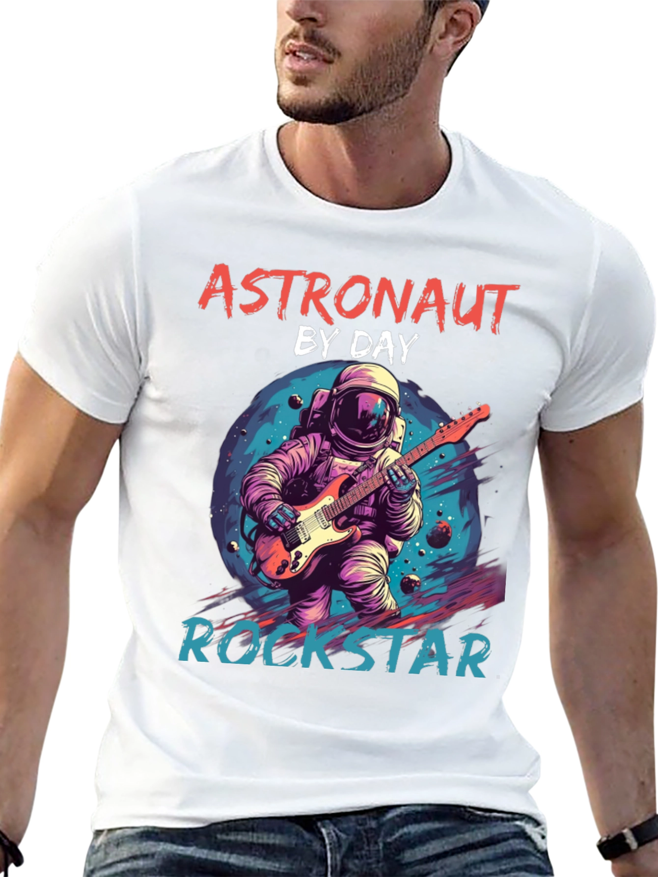Astronaut Rockstar Graphic T-Shirt