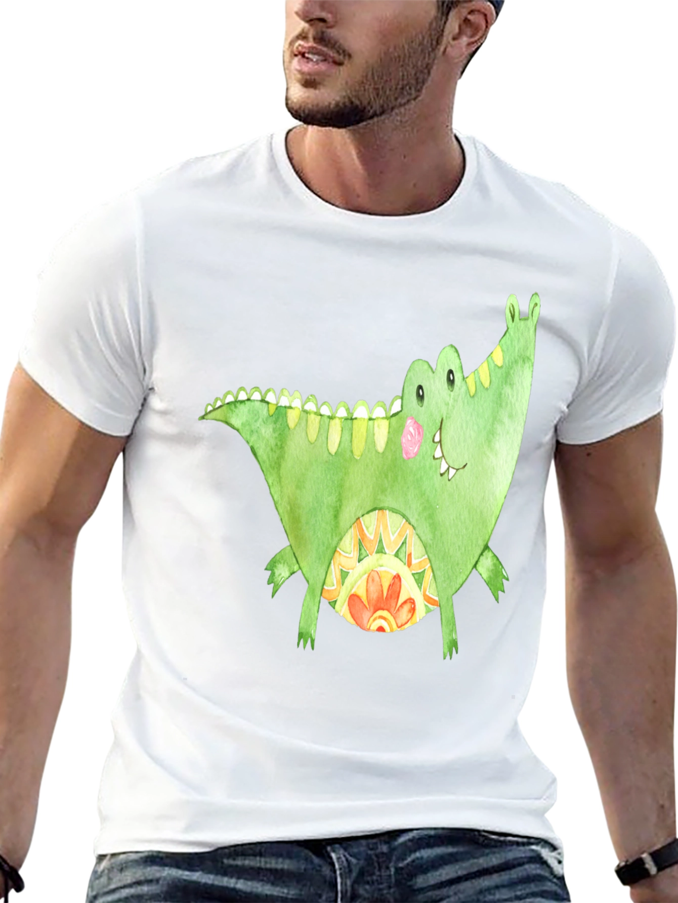 Fun Alligator Graphic Tee - Black
