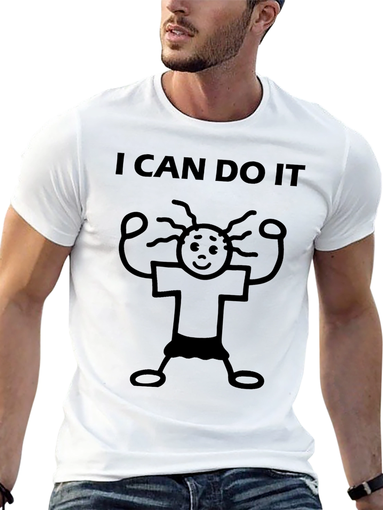 Motivational I Can Do It Graphic Tee - Black