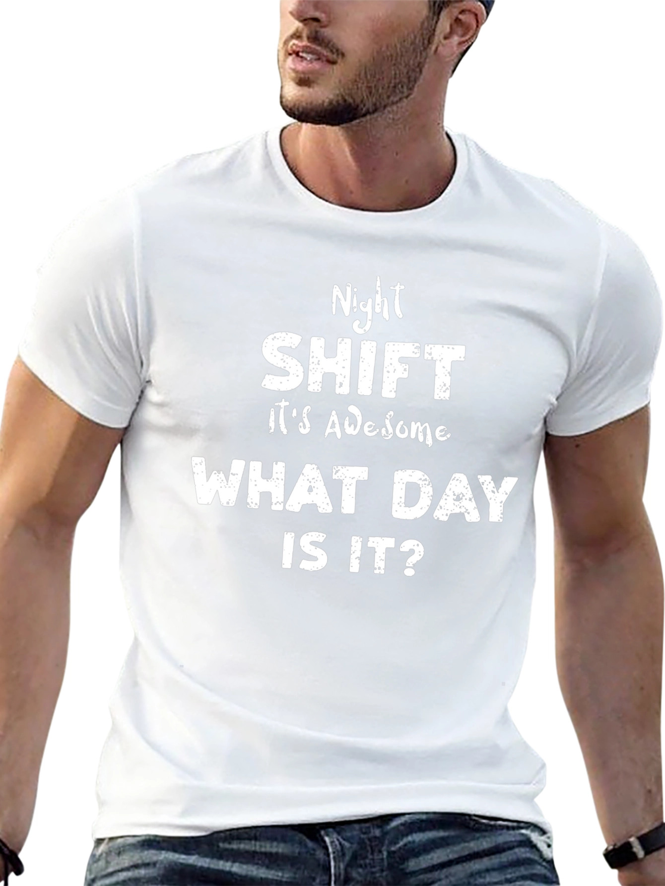 Night Shift What Day Is It? Black T-Shirt