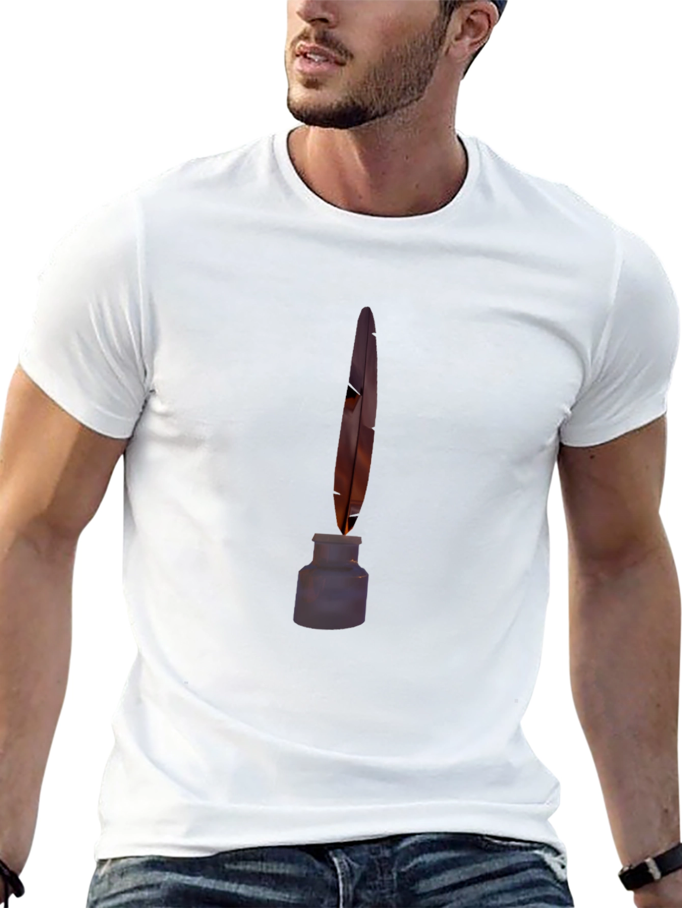 Quill & Ink Black Tee - Classic Writer Style