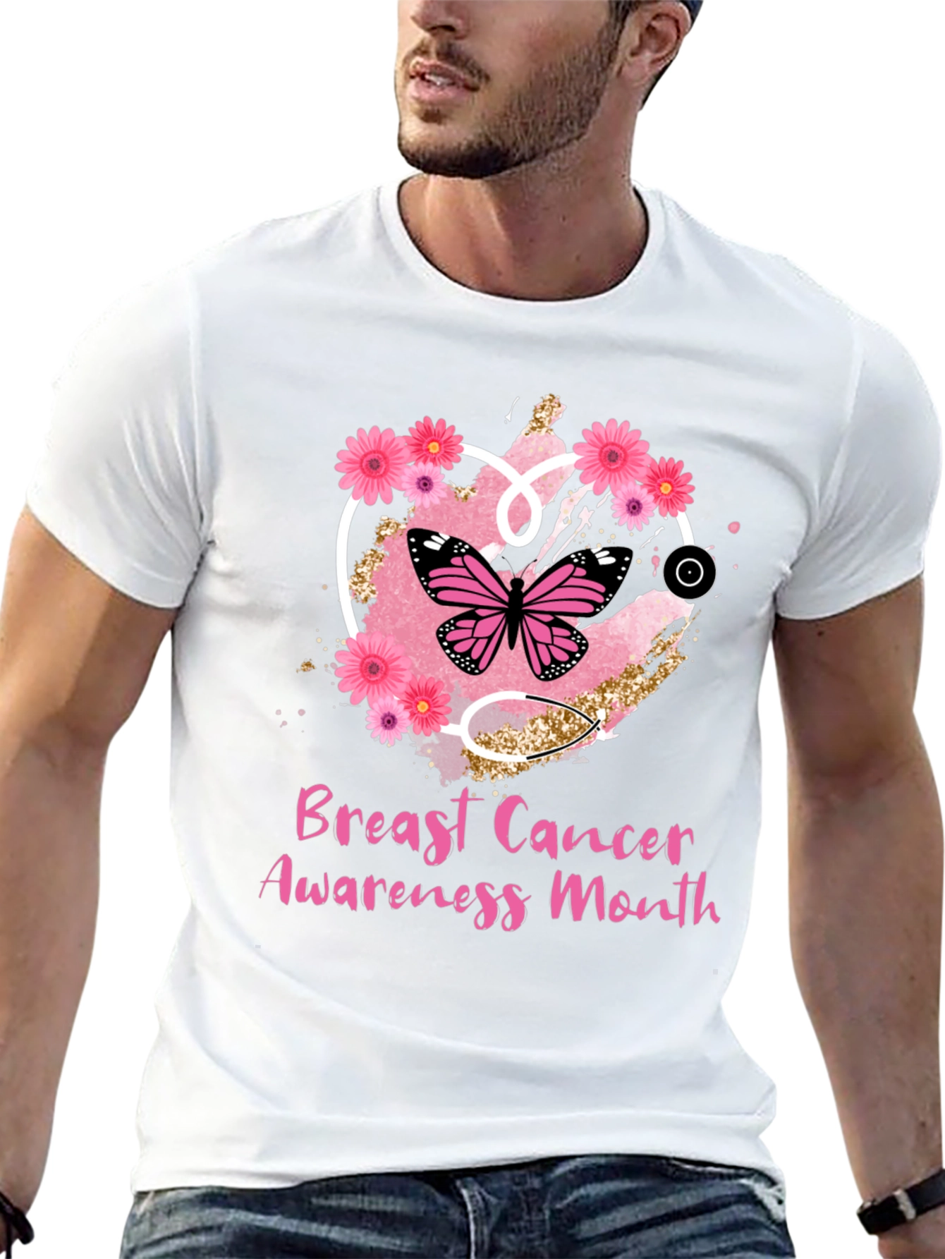 Breast Cancer Awareness Butterfly T-Shirt