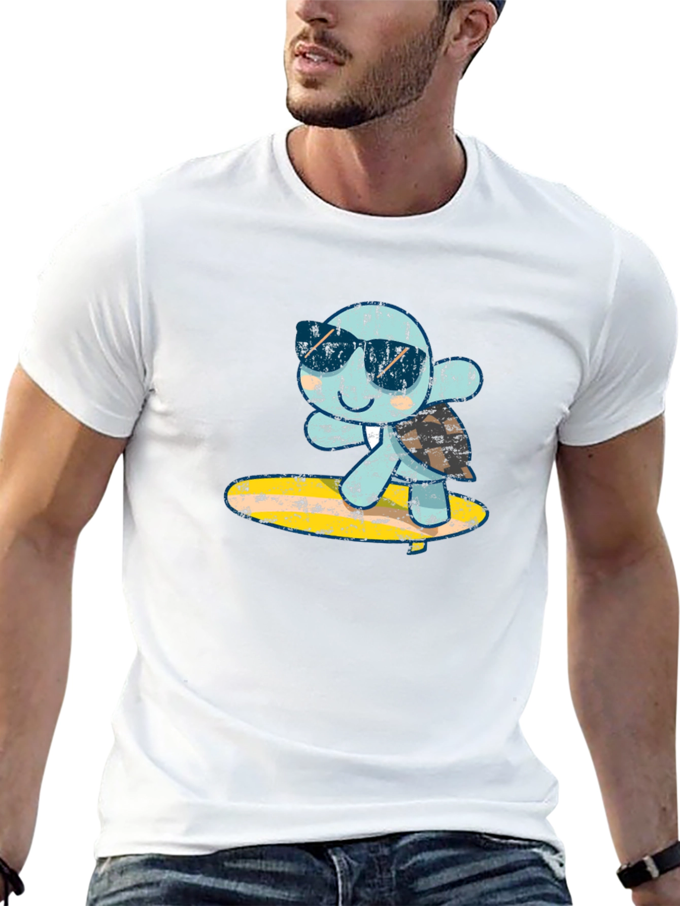 Turtle Surfer Graphic T-Shirt - Black