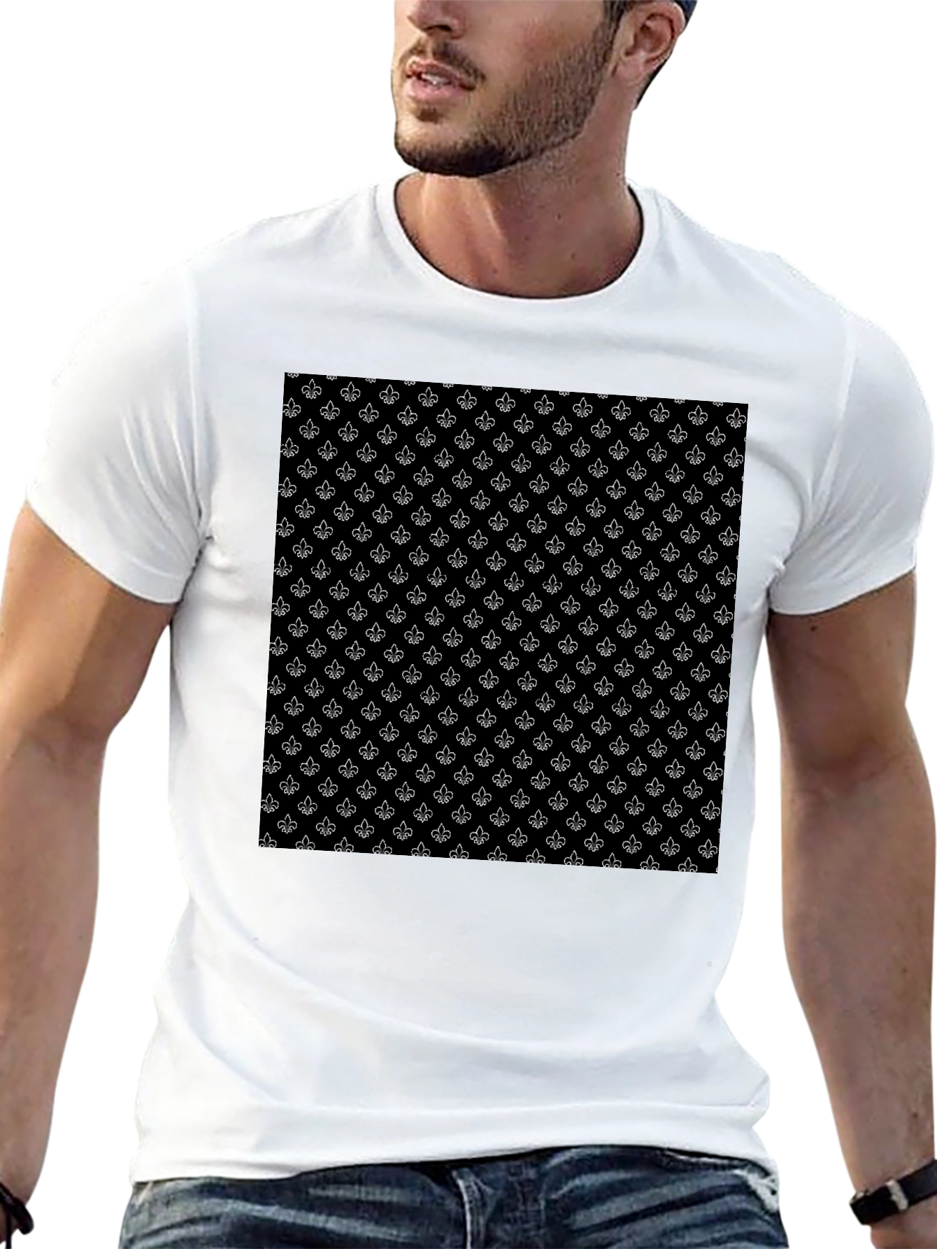 Fleur-de-Lis Pattern T-Shirt - Classic Design