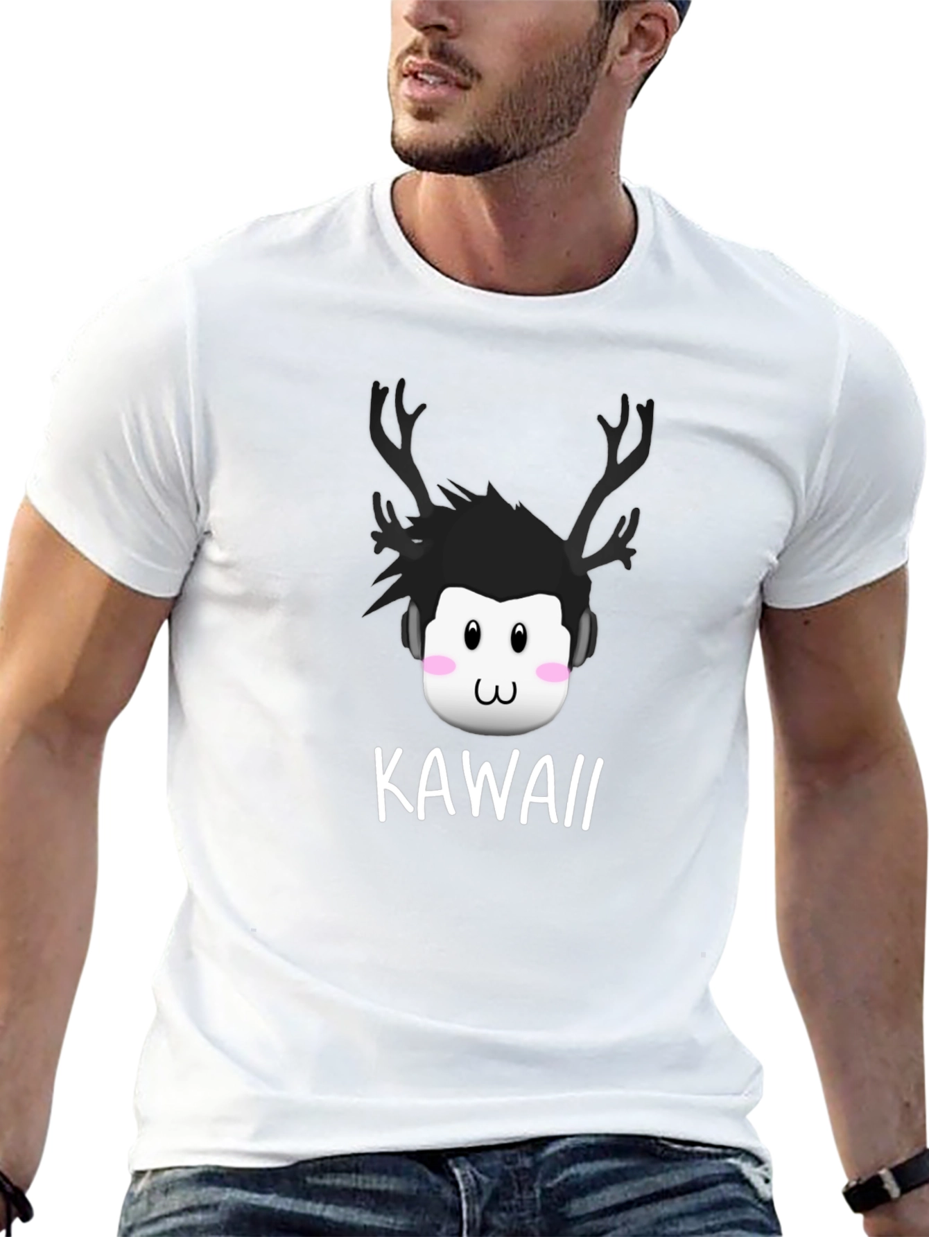 Kawaii Deer Antler Graphic T-Shirt
