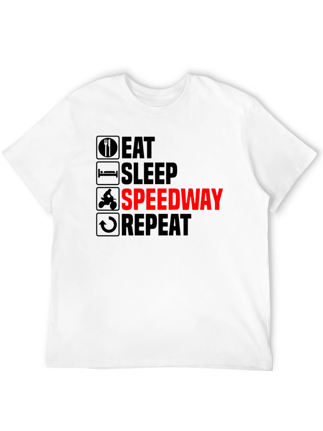 Eat Sleep Speedway Repeat - Black T-Shirt