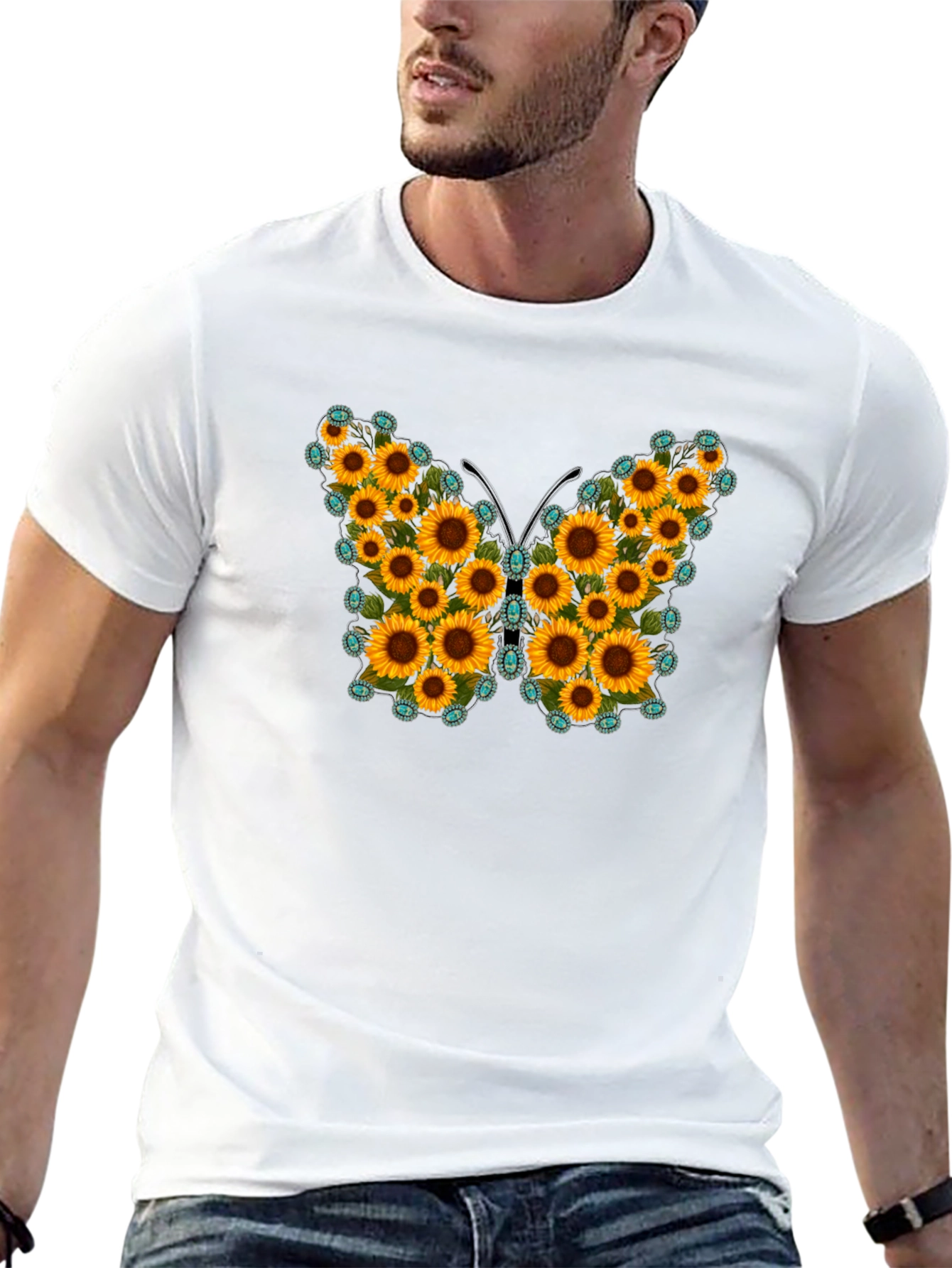 Sunflower Butterfly Graphic Tee