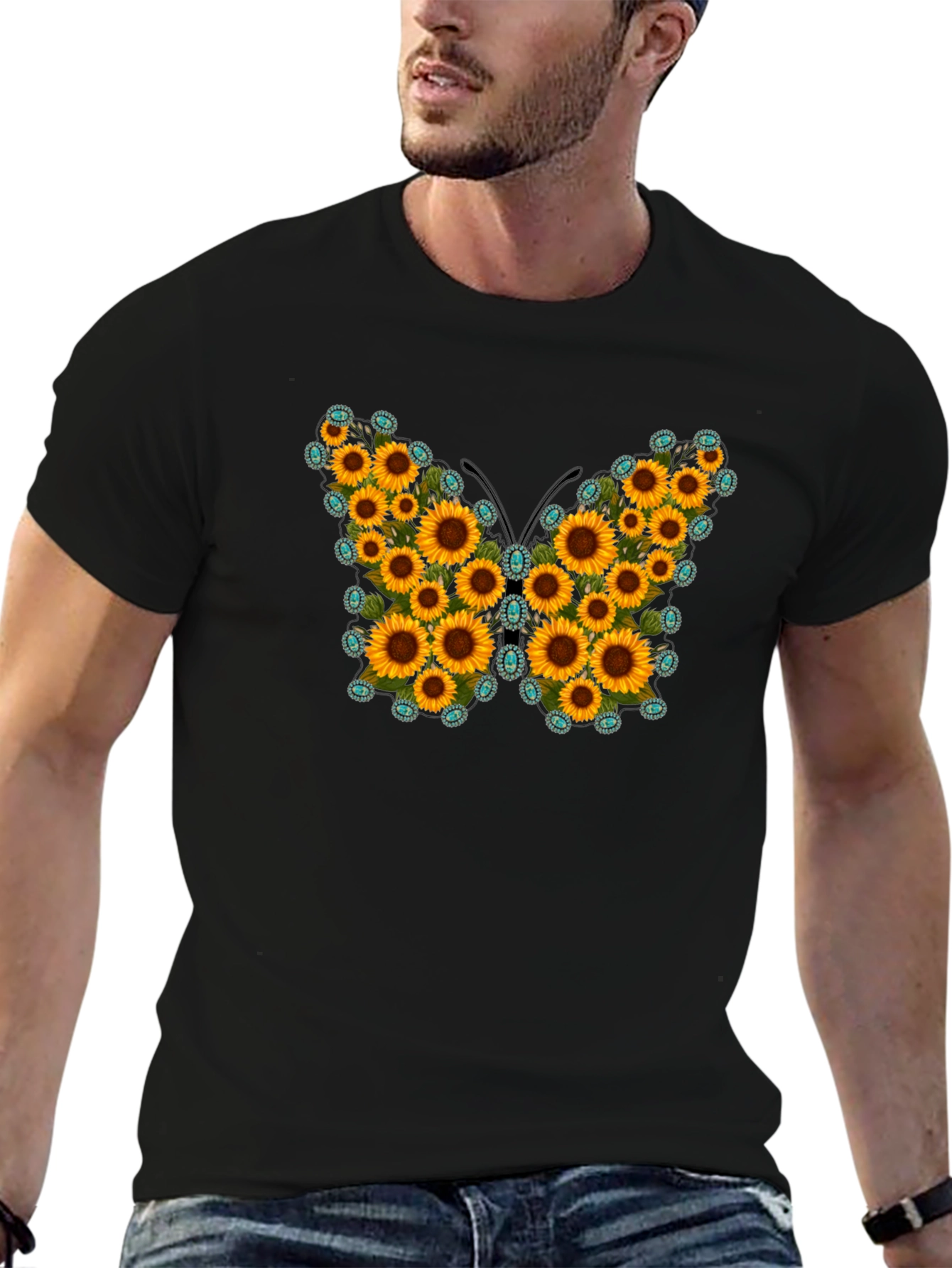 Sunflower Butterfly Graphic Tee