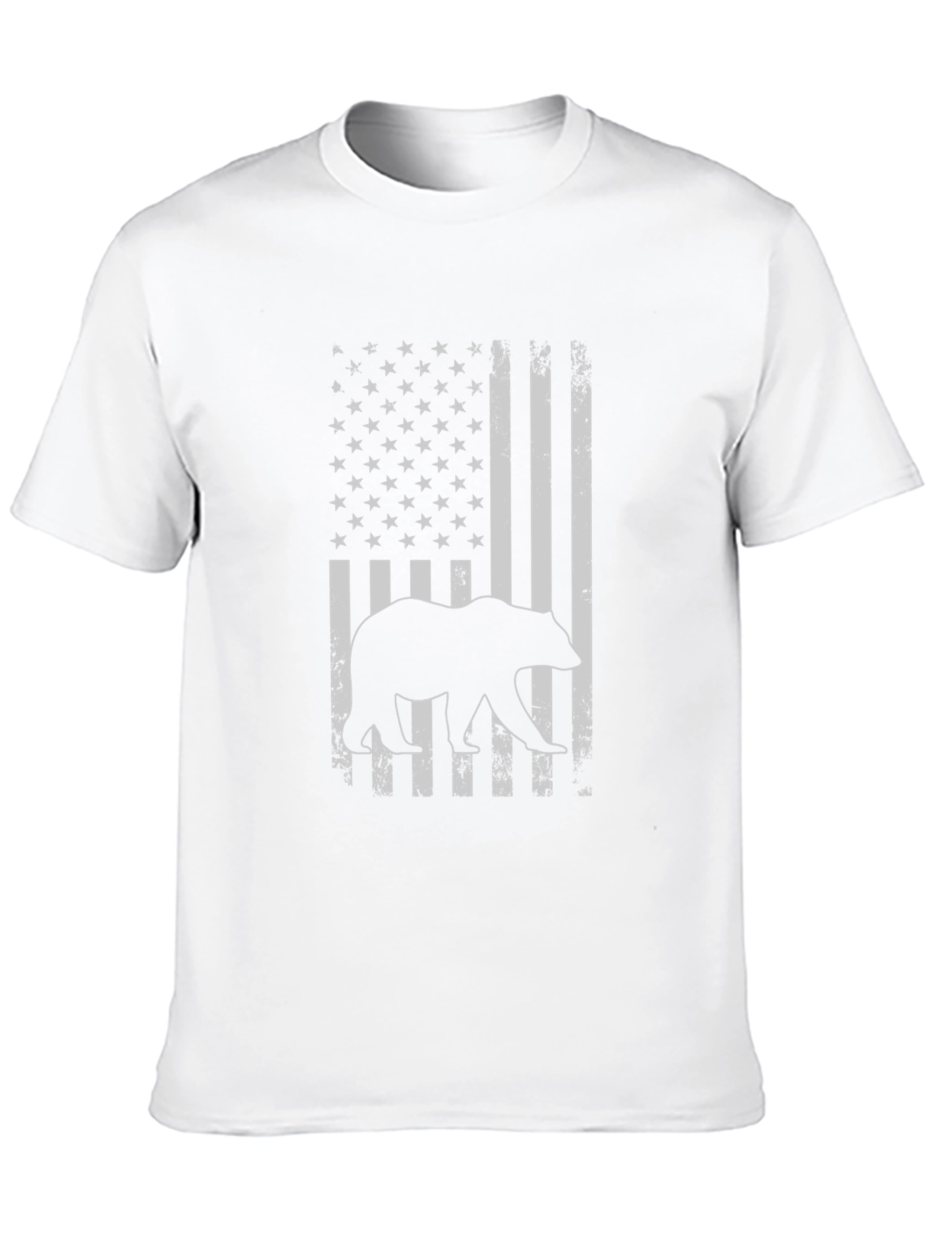 Bear American Flag Graphic T-Shirt
