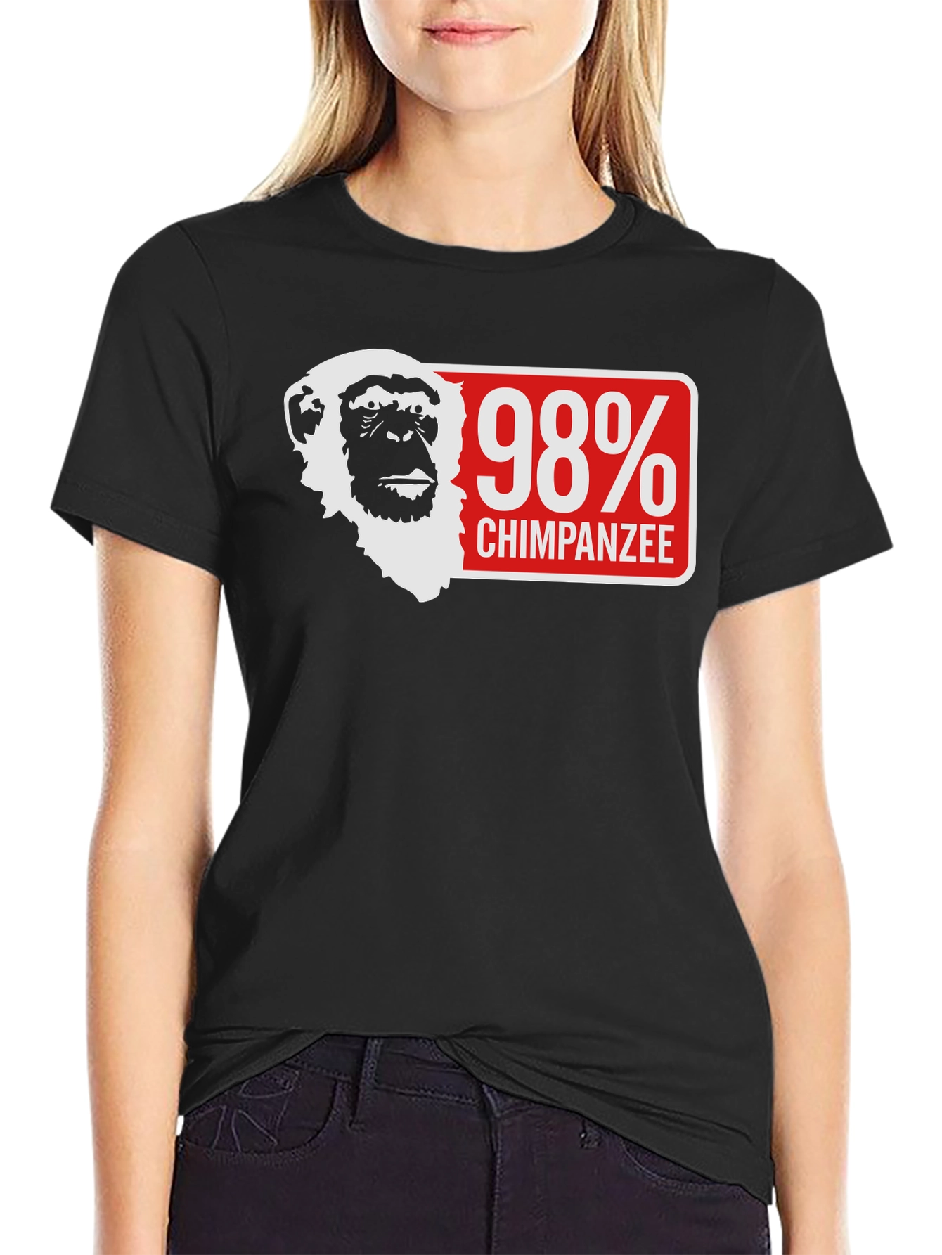 98% Chimpanzee Graphic T-Shirt - Funny Animal Tee