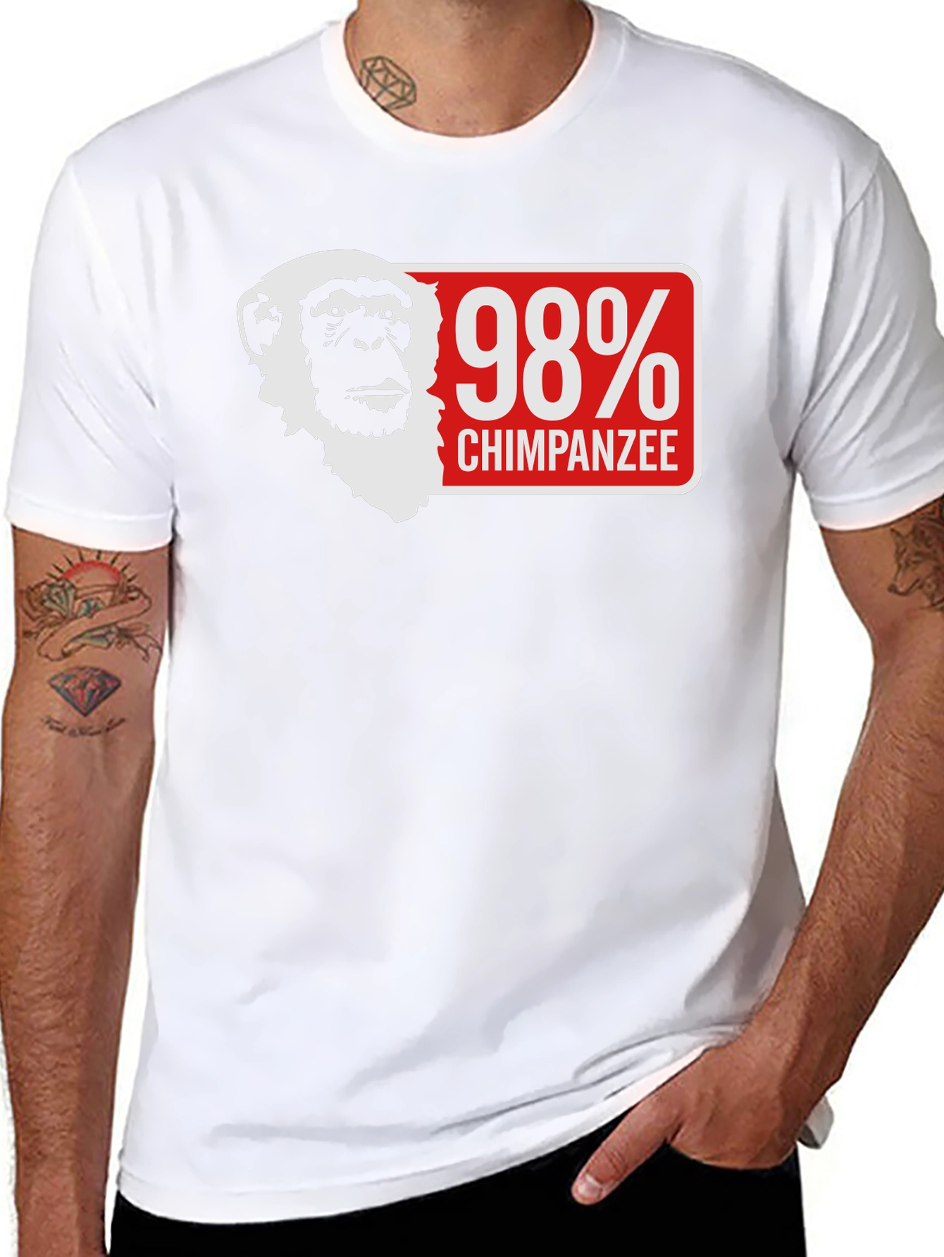 98% Chimpanzee Graphic T-Shirt - Funny Animal Tee