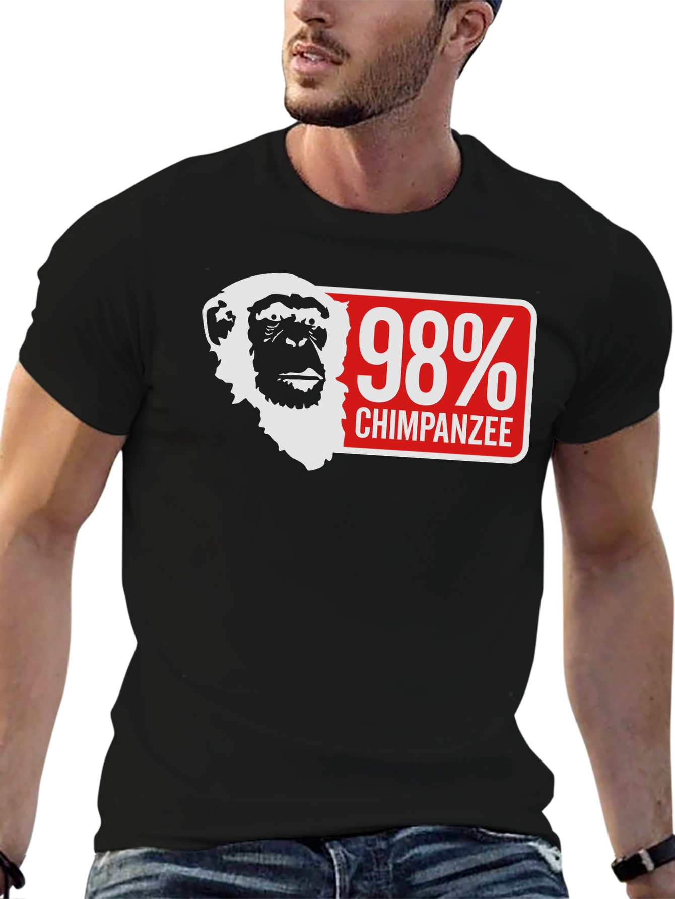 98% Chimpanzee Graphic T-Shirt - Funny Animal Tee
