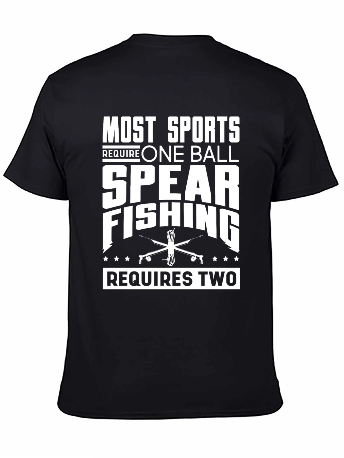 Spear Fishing Two Balls Graphic T-Shirt