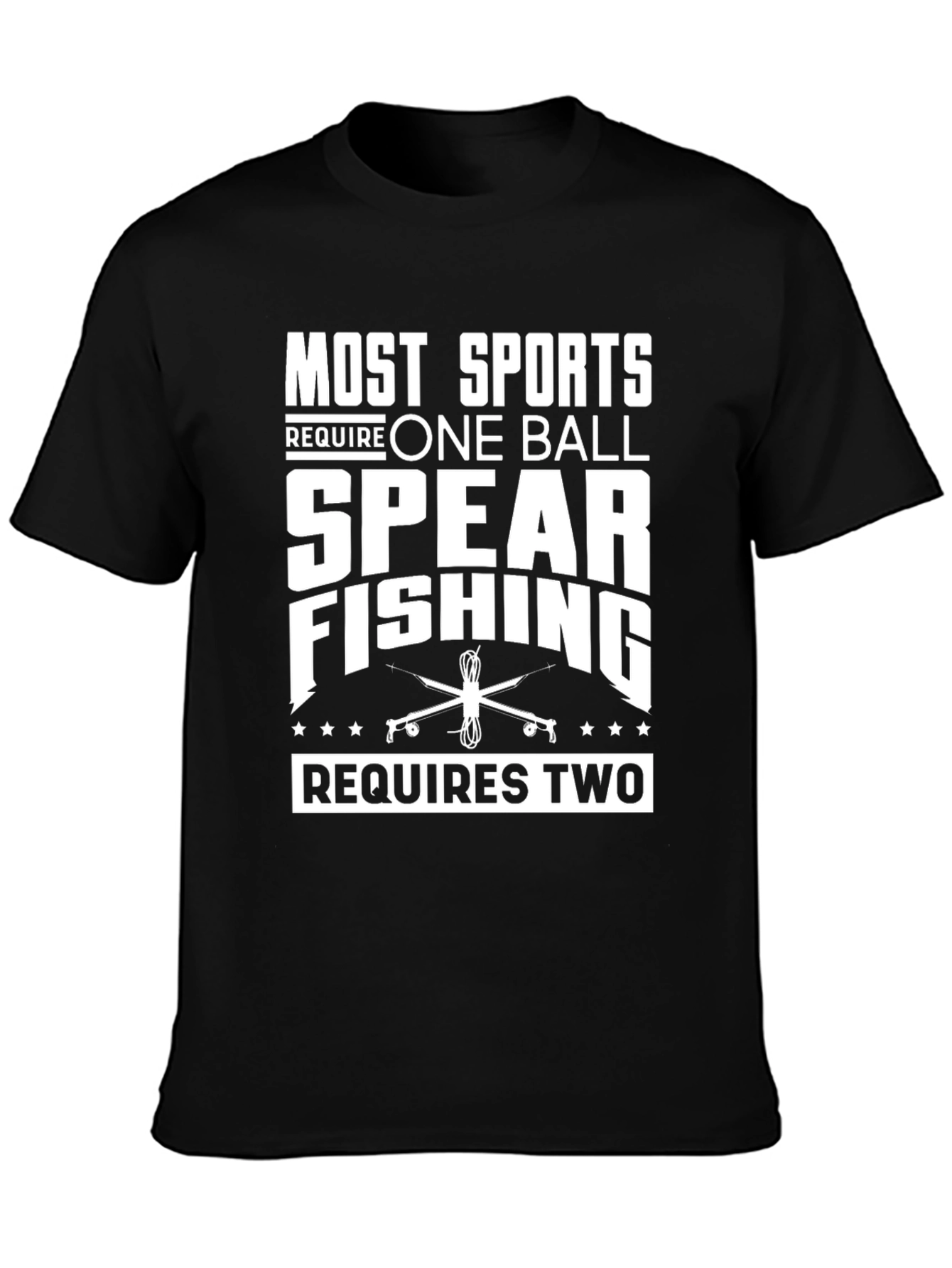 Spear Fishing Two Balls Graphic T-Shirt