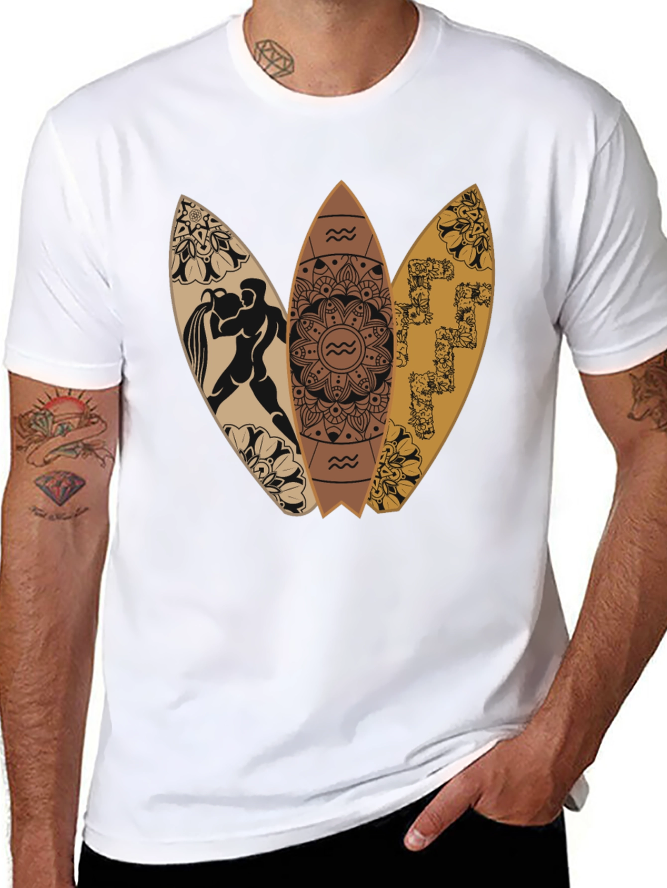 Surfboard Graphic Tee - Aquarius Design