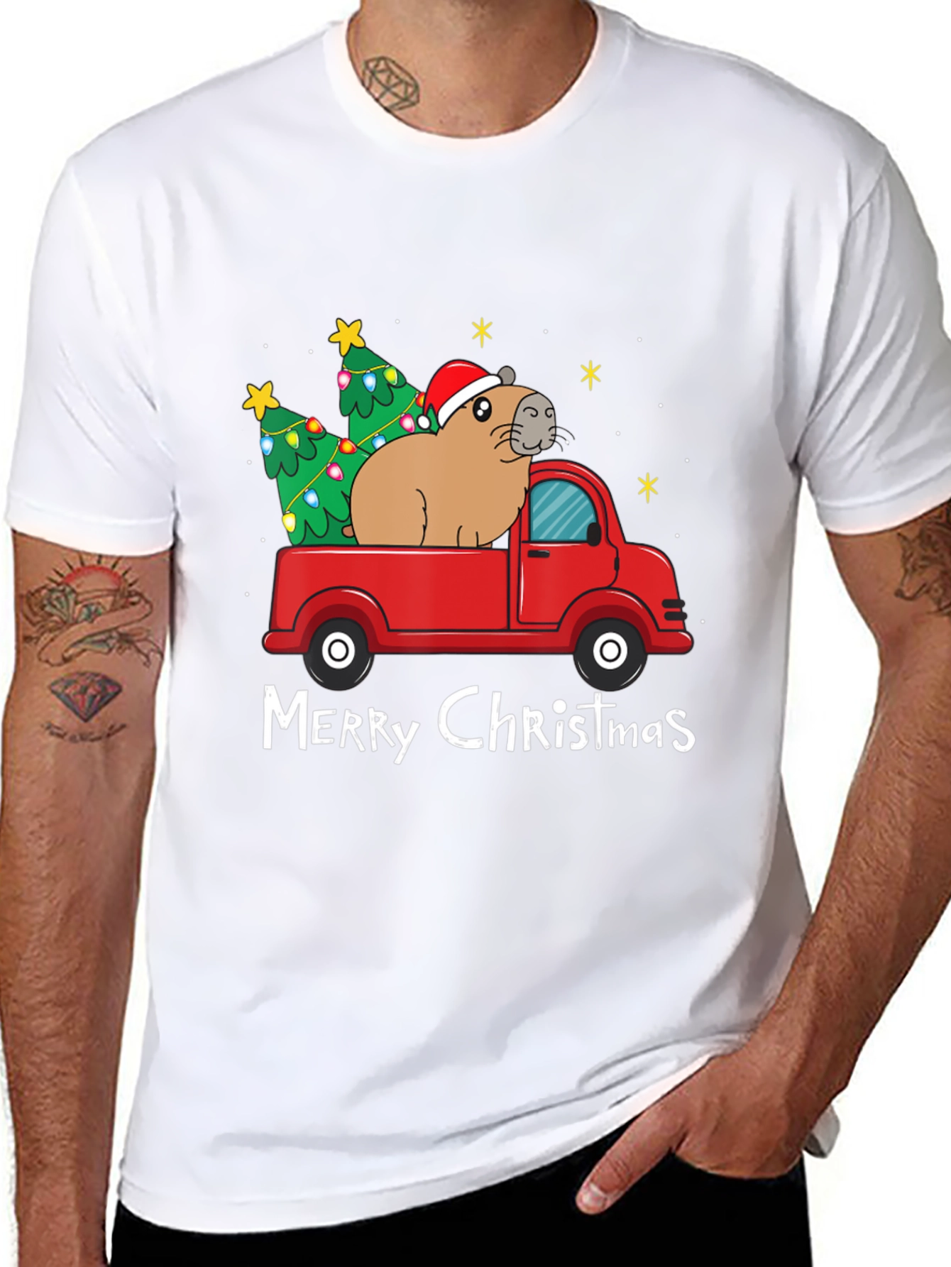 Festive Capybara Christmas T-Shirt