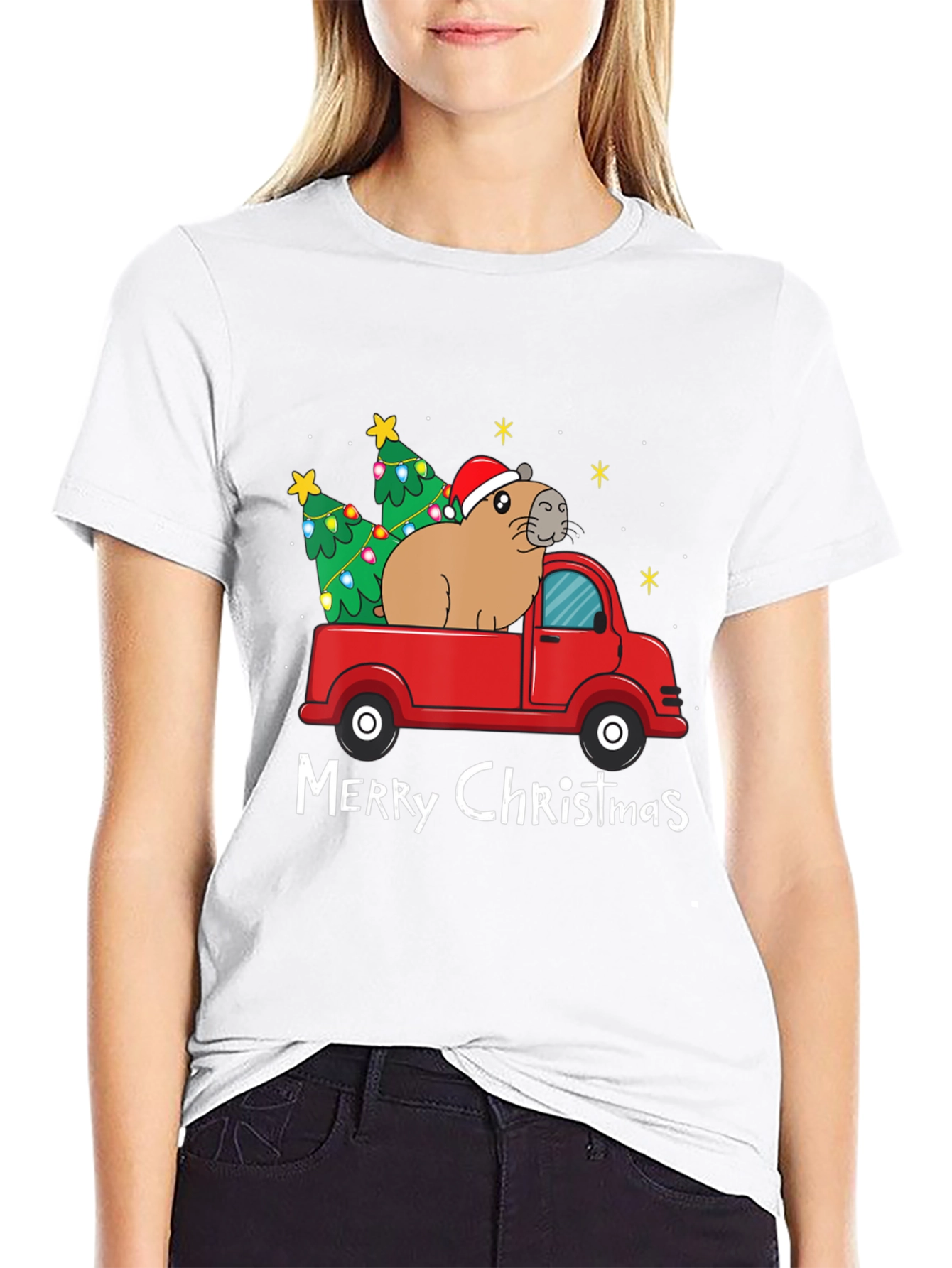 Festive Capybara Christmas T-Shirt