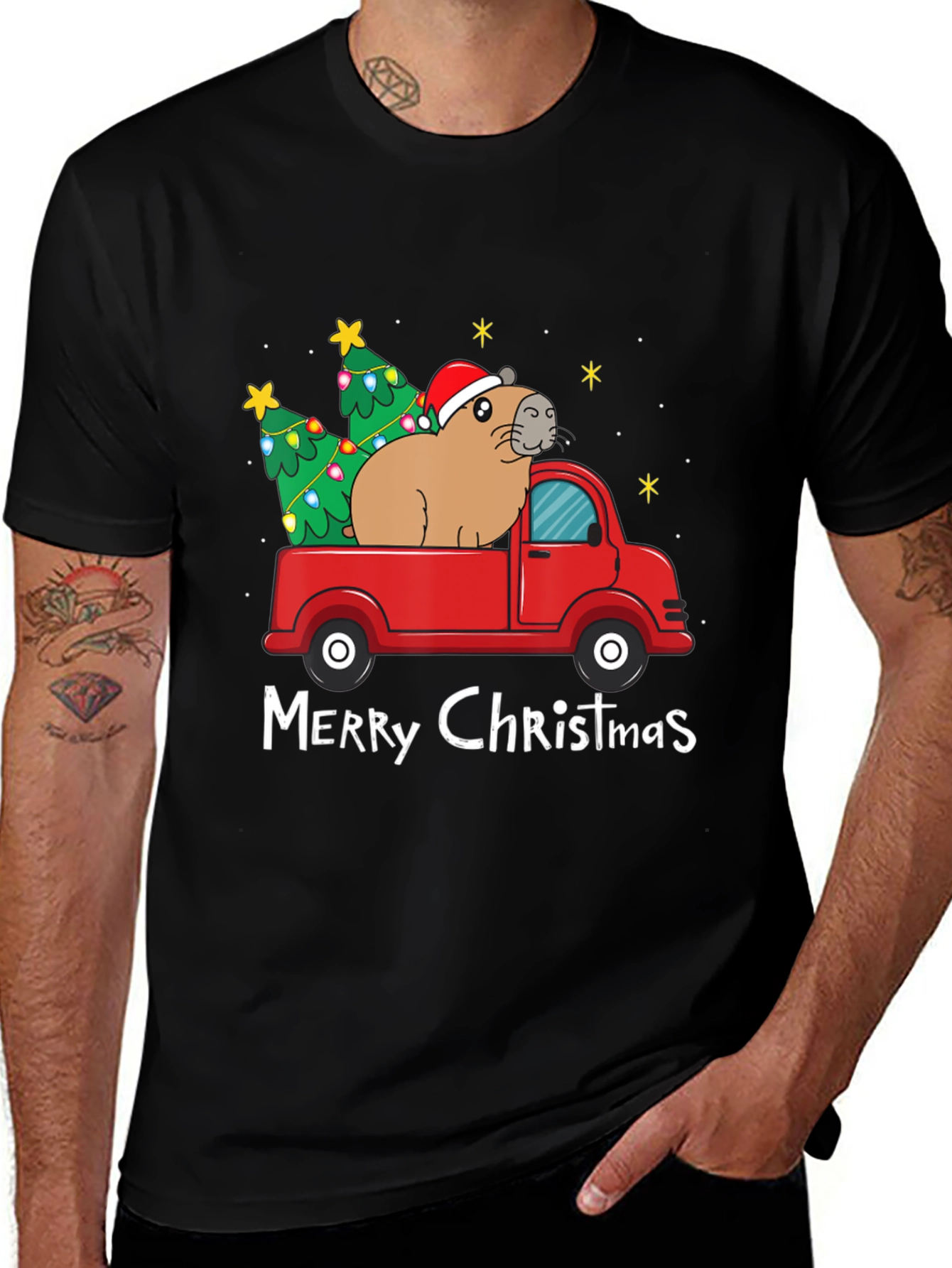 Festive Capybara Christmas T-Shirt