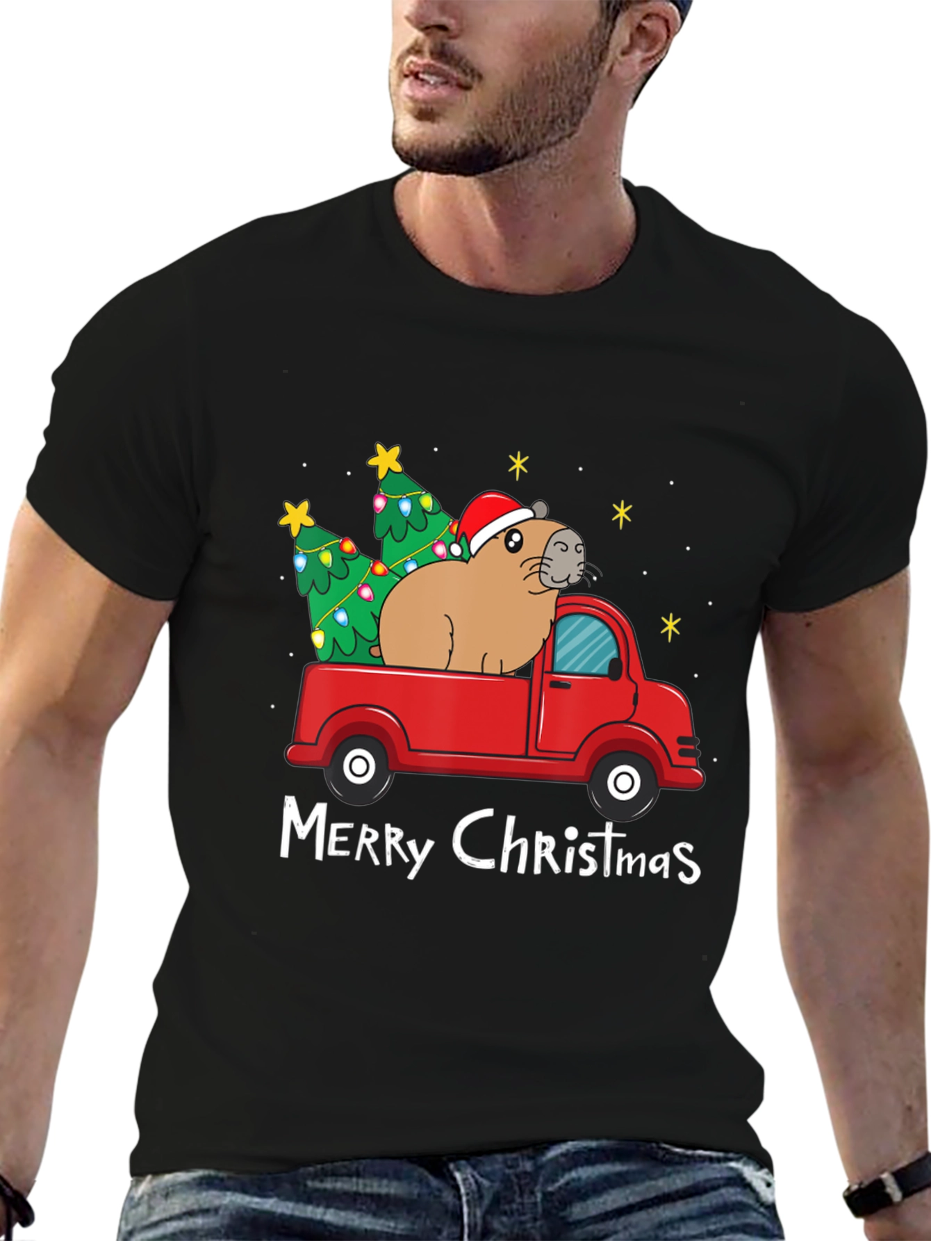 Festive Capybara Christmas T-Shirt