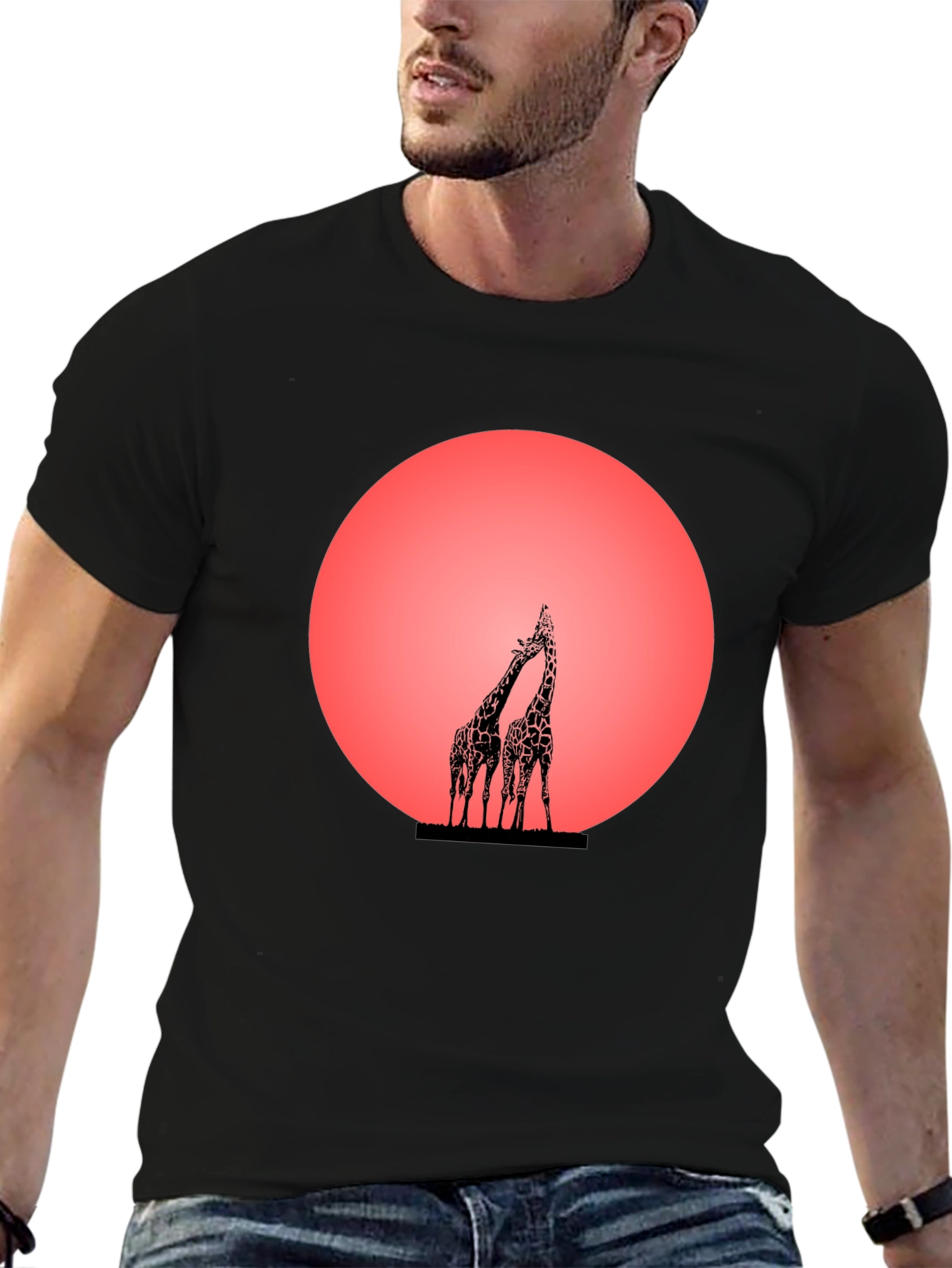 Giraffe Sunset Graphic Tee