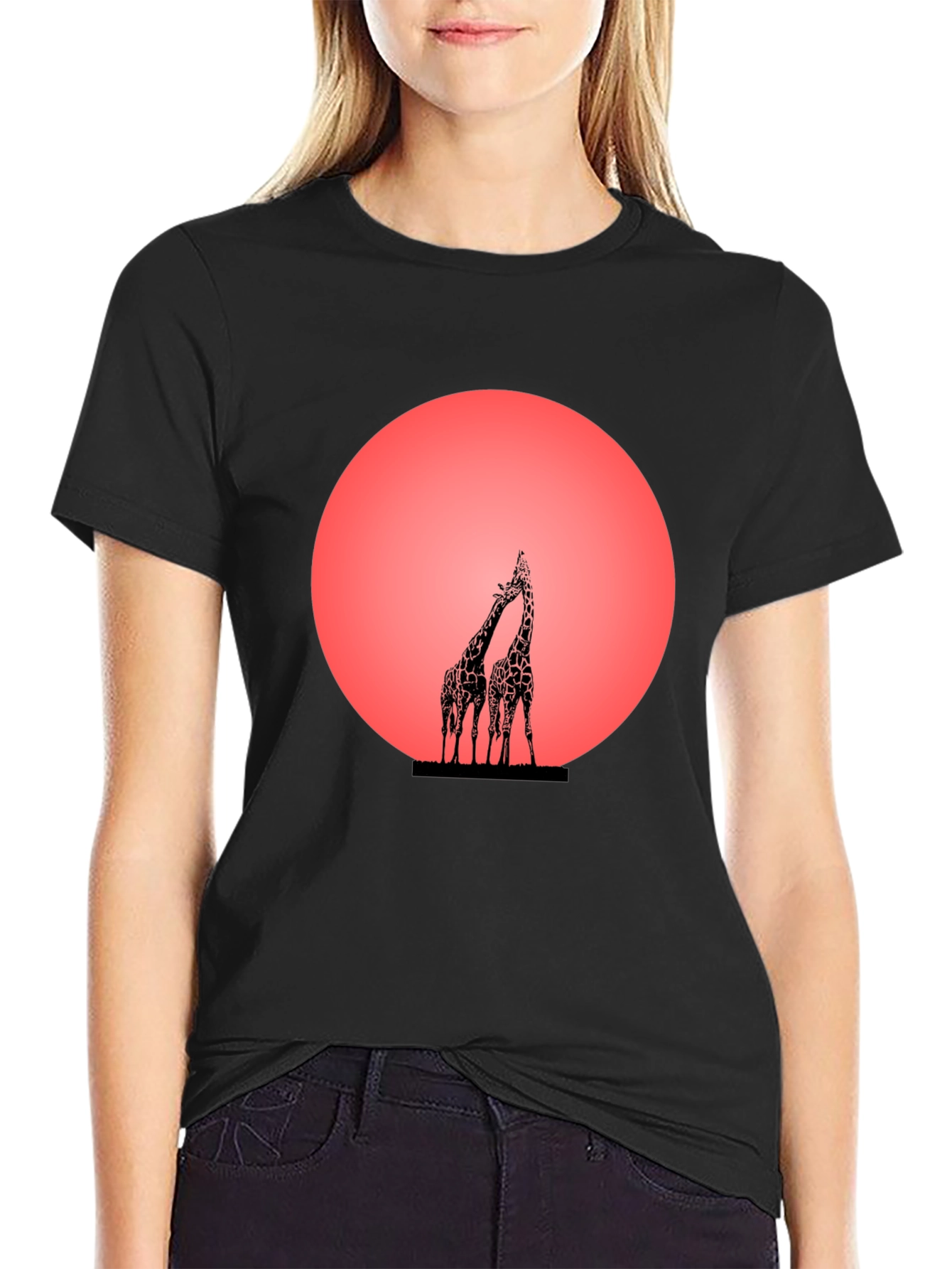 Giraffe Sunset Graphic Tee