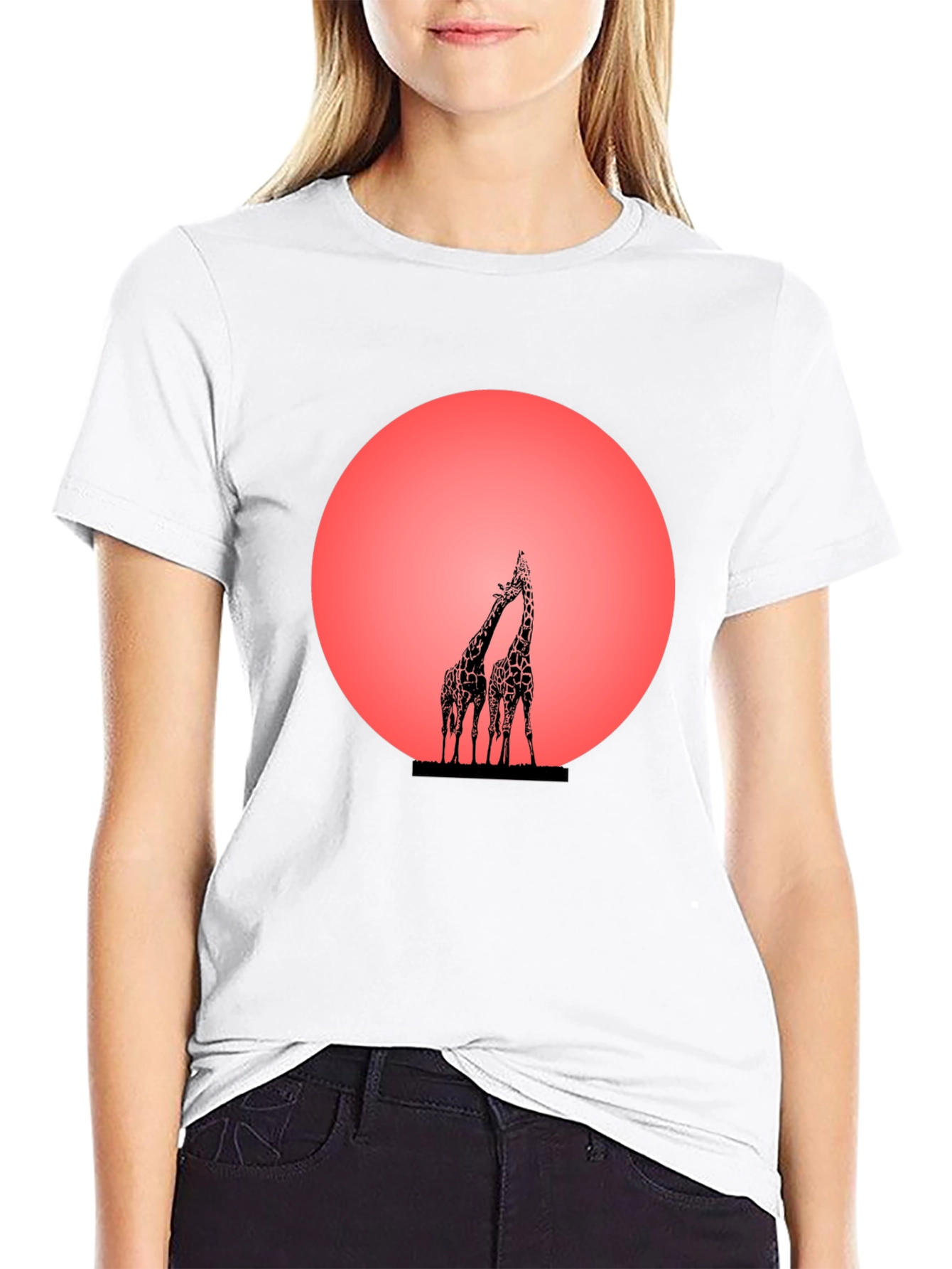 Giraffe Sunset Graphic Tee