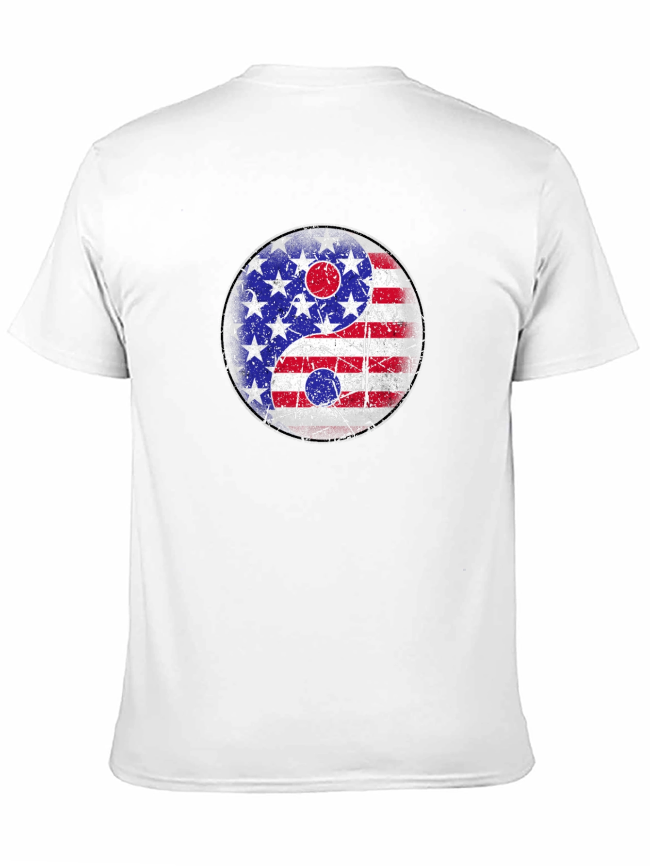 Yin Yang American Flag Graphic T-Shirt