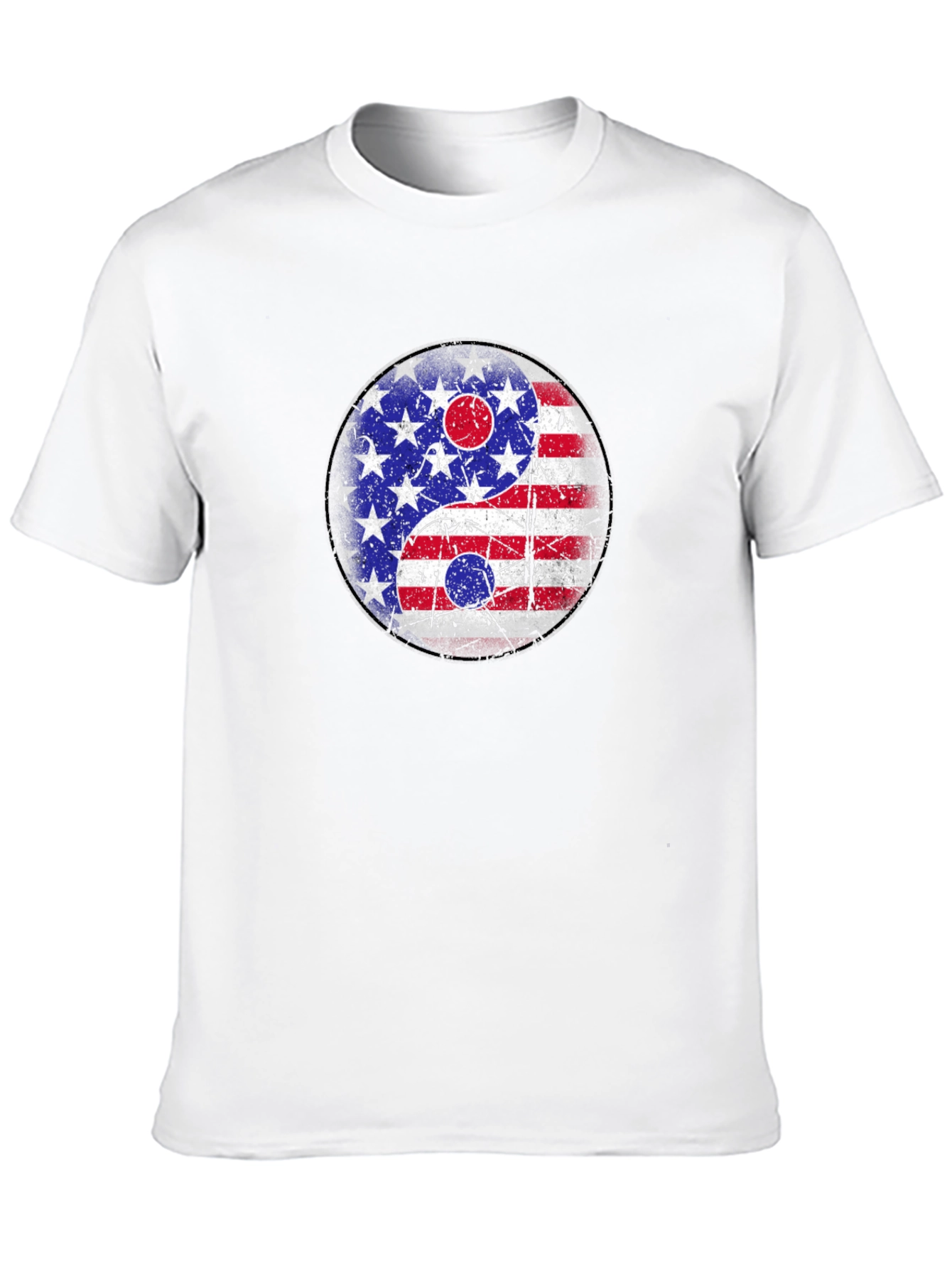 Yin Yang American Flag Graphic T-Shirt