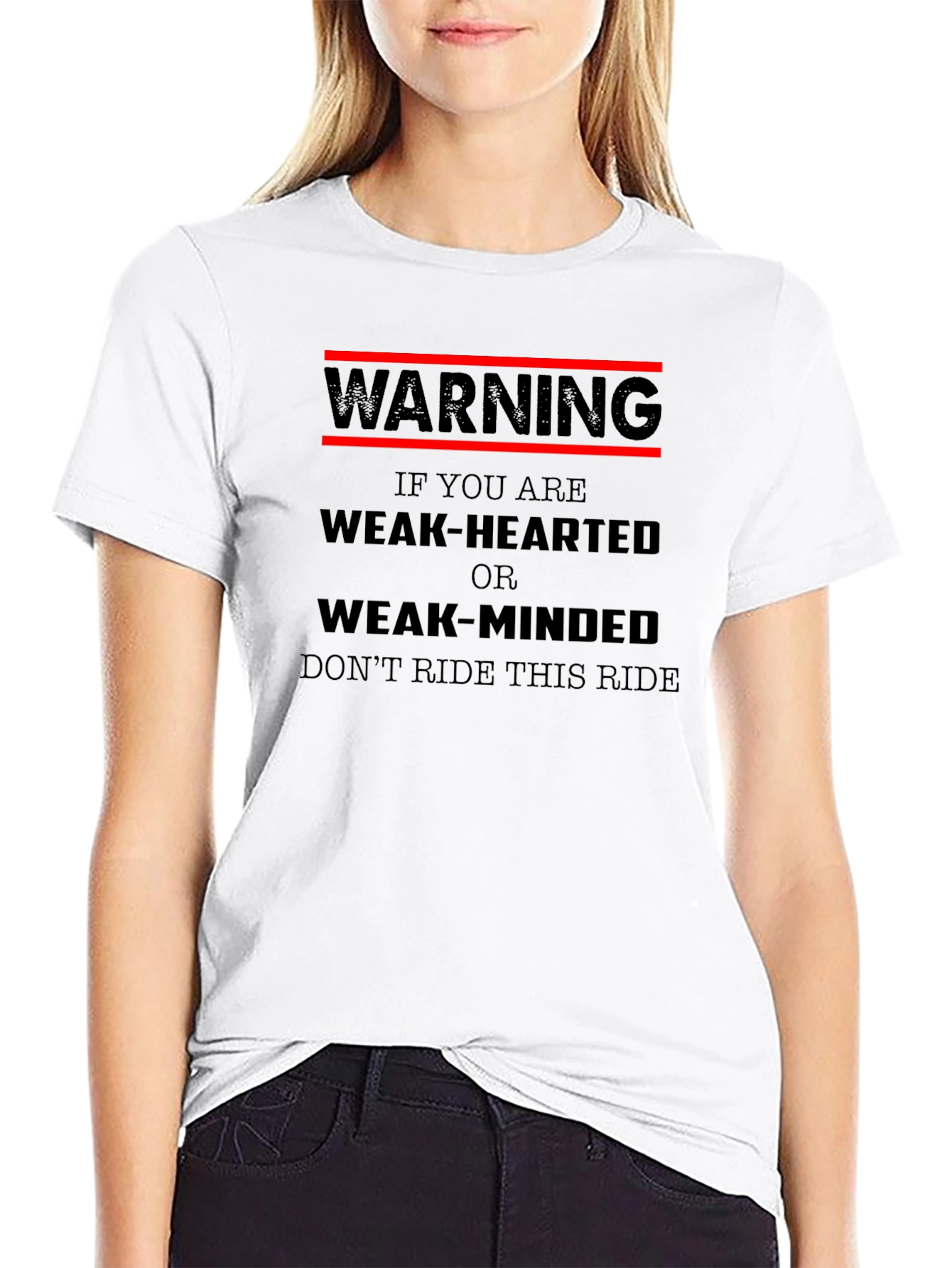 Warning Weak-Hearted Black Graphic T-Shirt