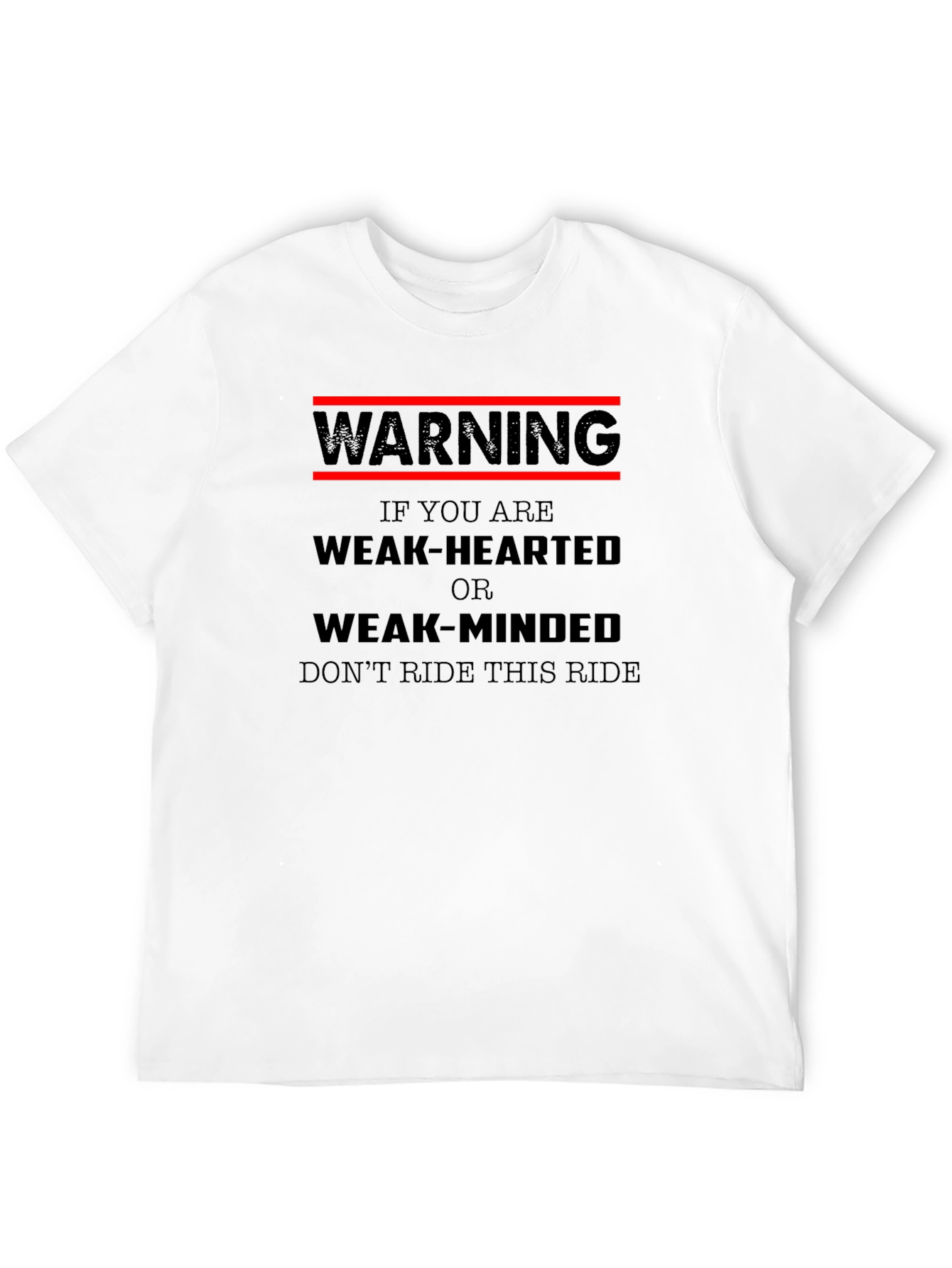 Warning Weak-Hearted Black Graphic T-Shirt