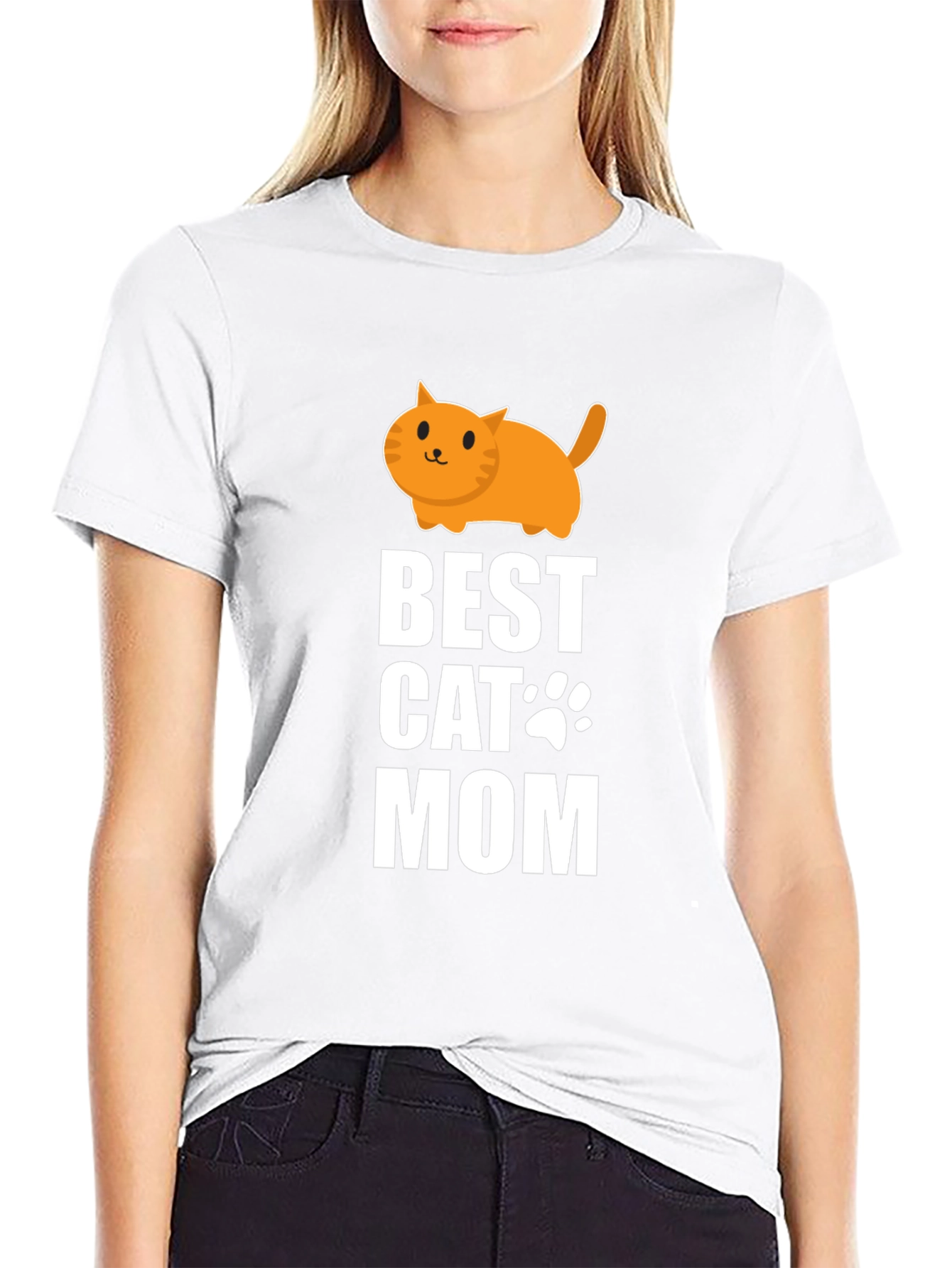 Best Cat Mom Graphic Tee - Black Cotton T-Shirt