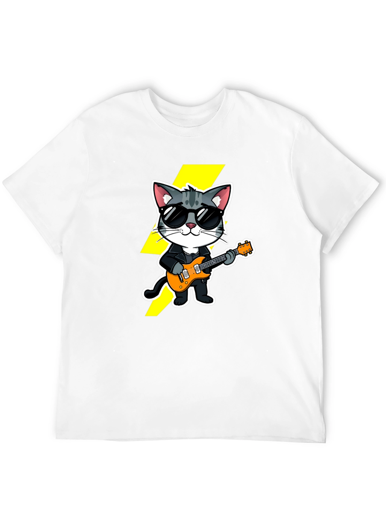 Cool Cat Guitarist Black T-Shirt