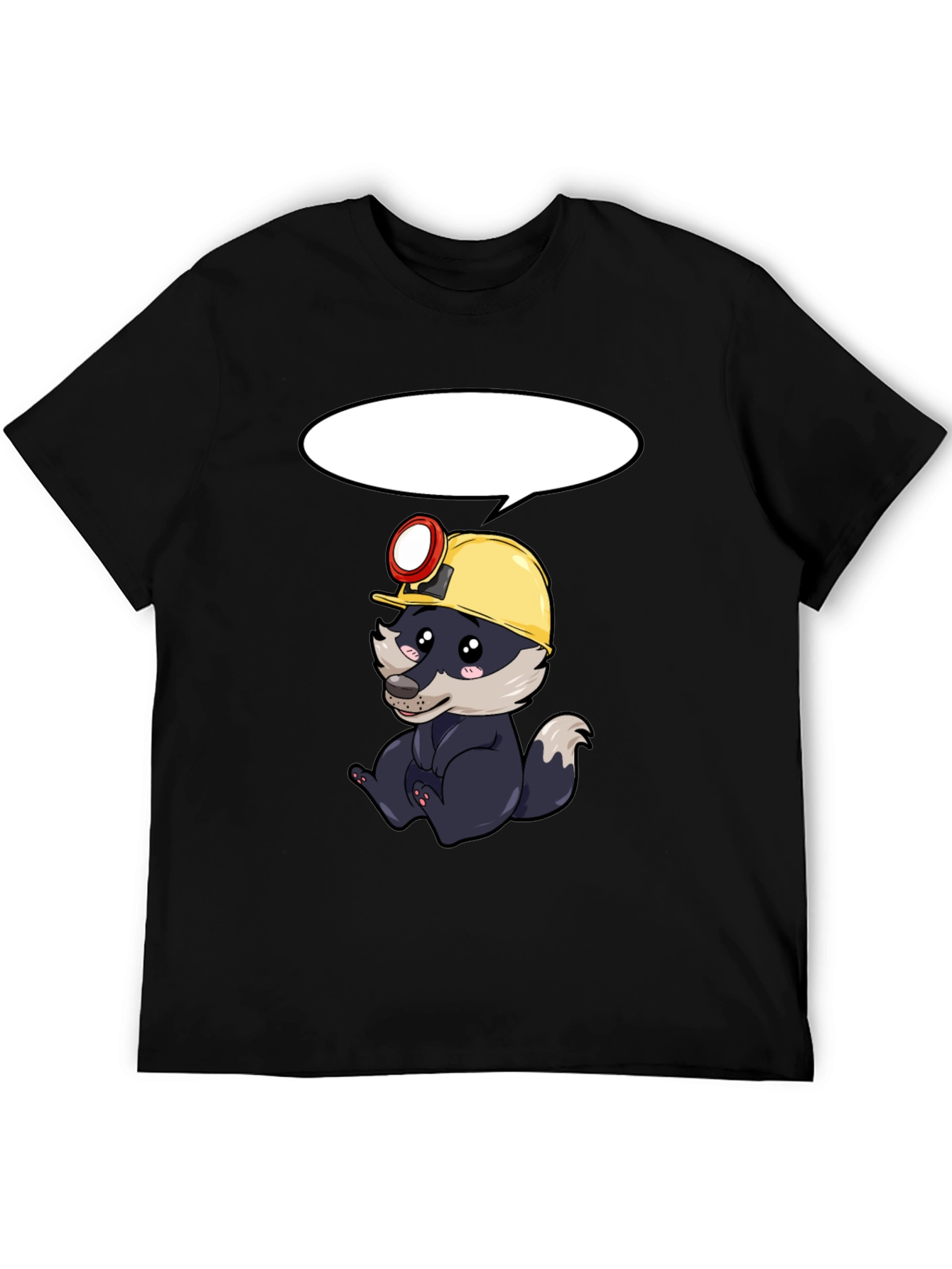 Miner Badger Graphic Tee - Black Cotton T-Shirt
