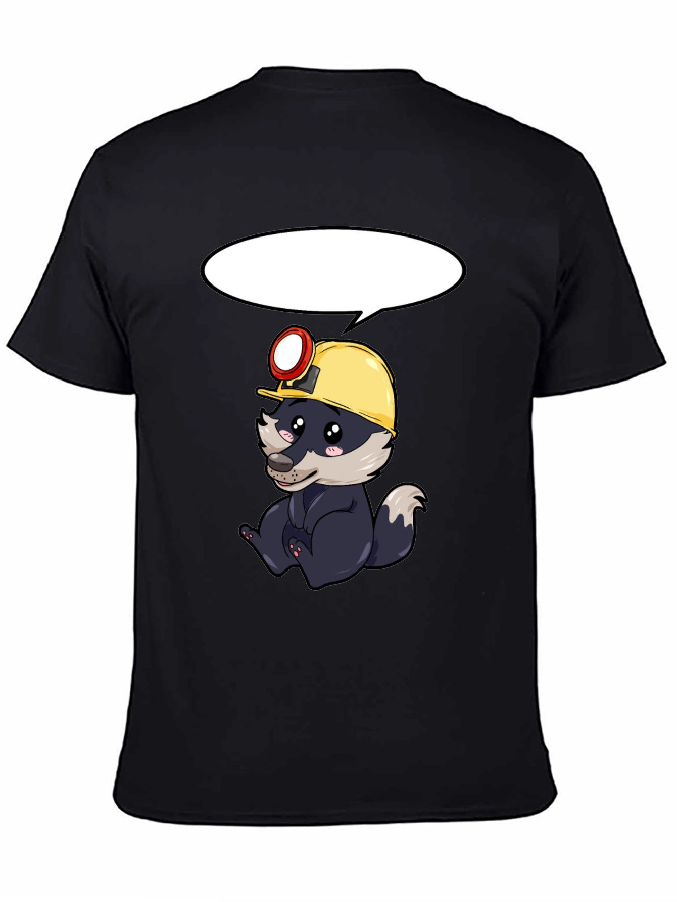 Miner Badger Graphic Tee - Black Cotton T-Shirt