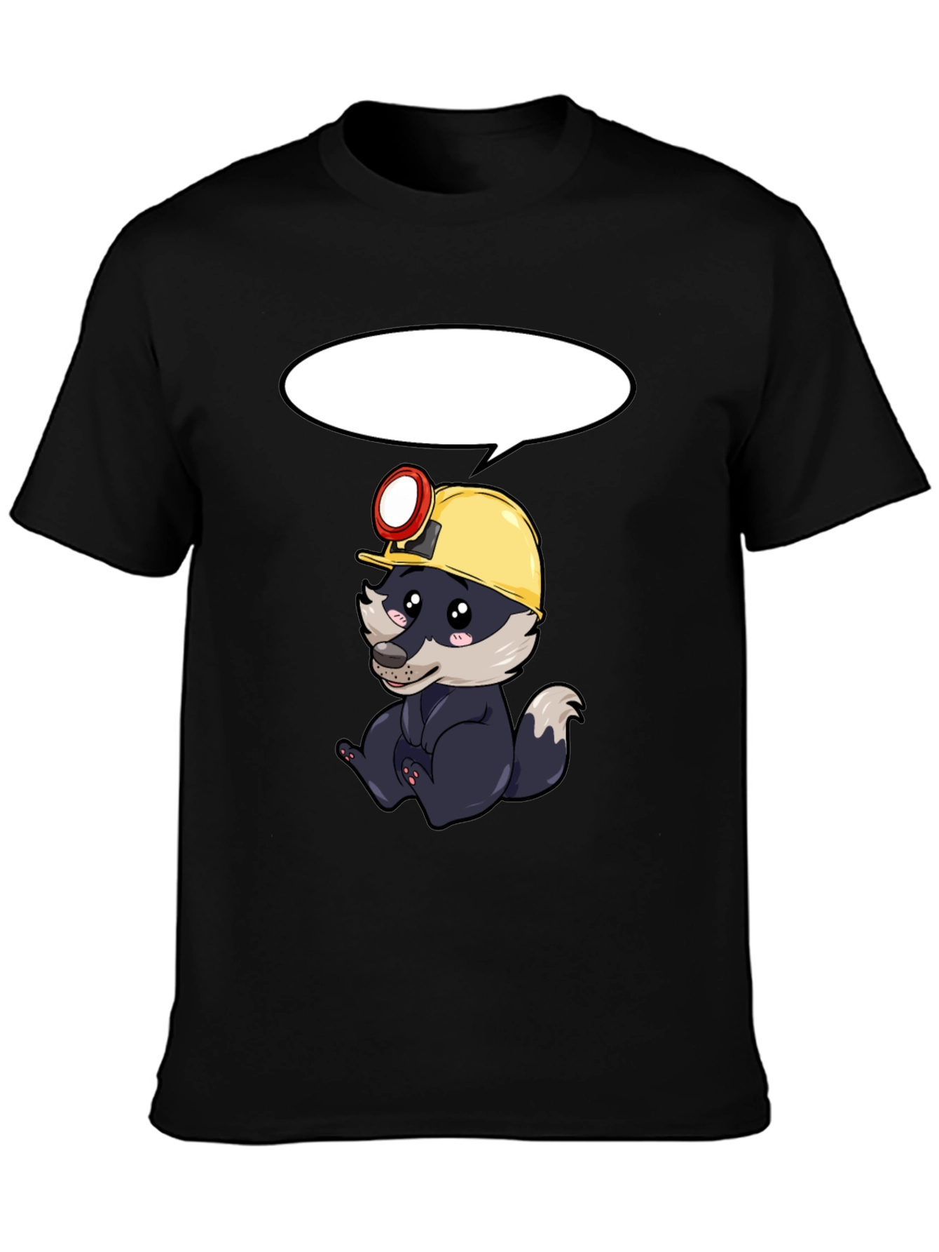 Miner Badger Graphic Tee - Black Cotton T-Shirt