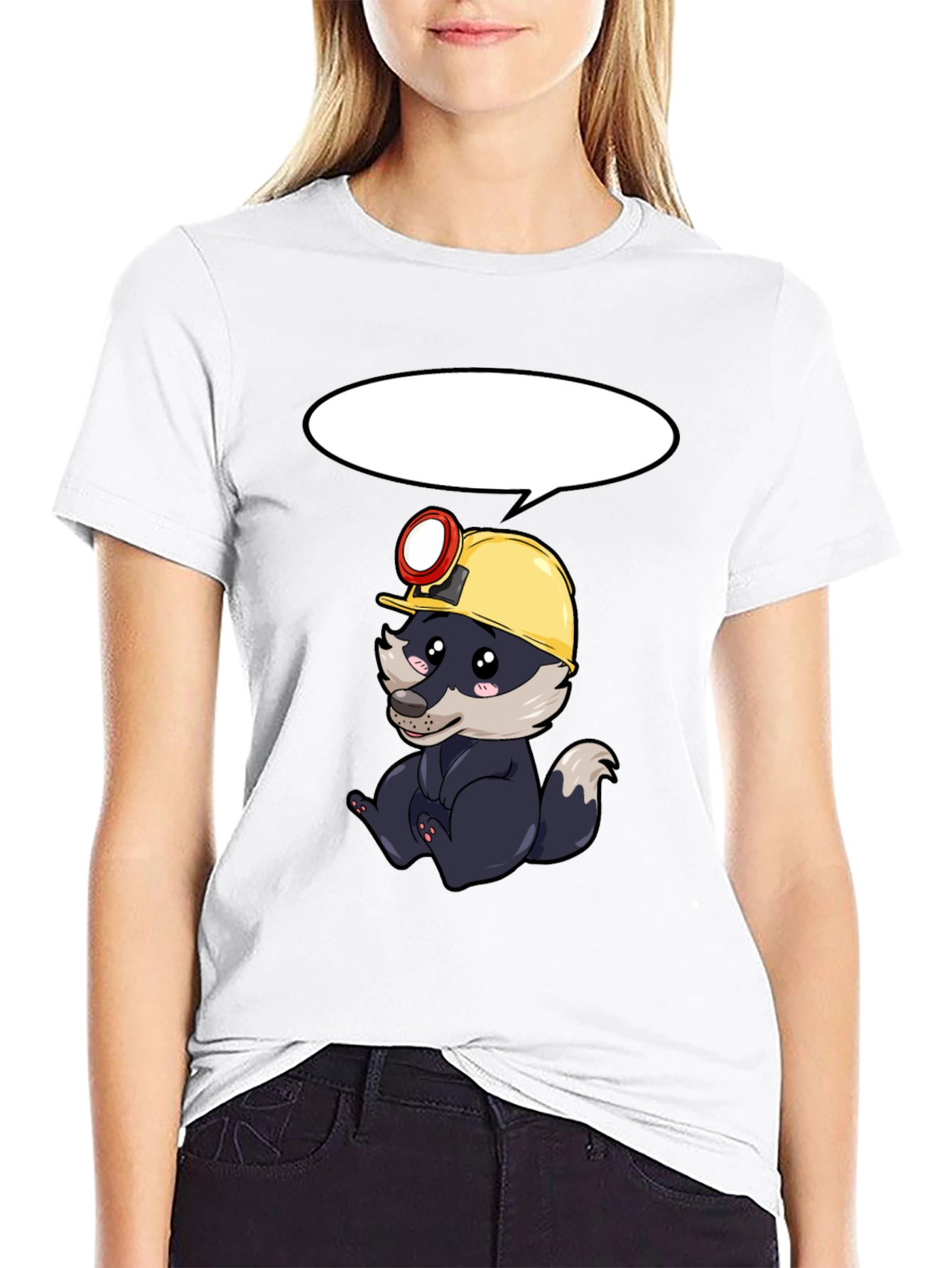 Miner Badger Graphic Tee - Black Cotton T-Shirt