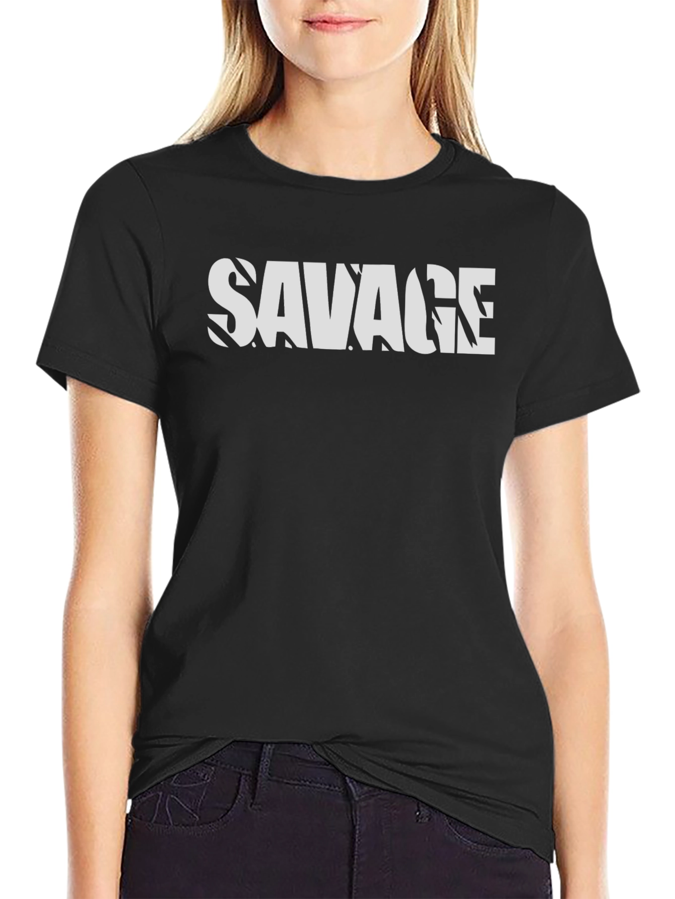 Savage Graphic Print Black T-Shirt