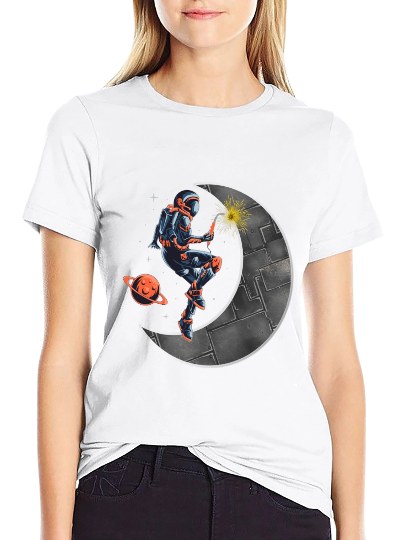 Astronaut Welder on Moon T-Shirt