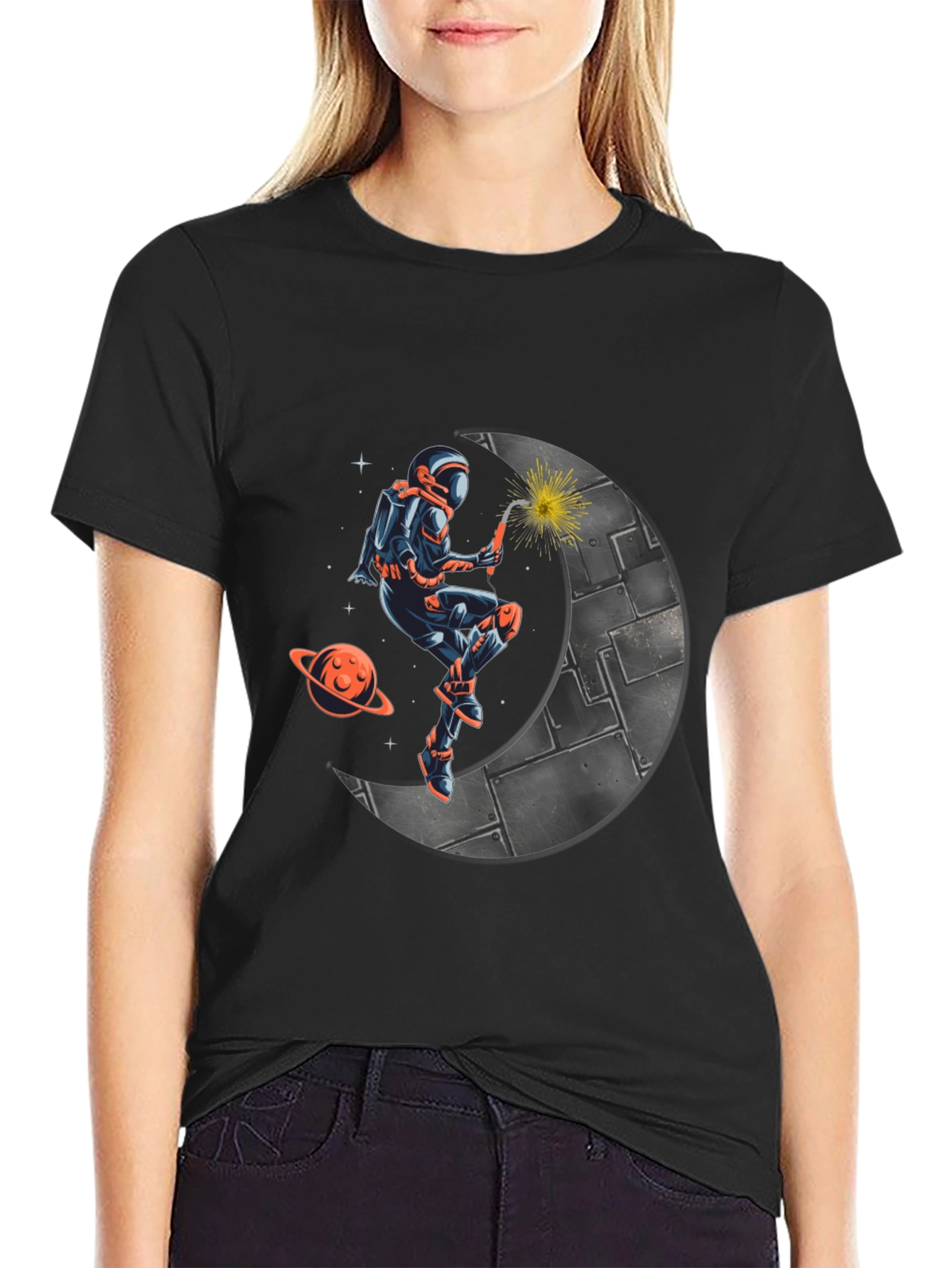 Astronaut Welder on Moon T-Shirt