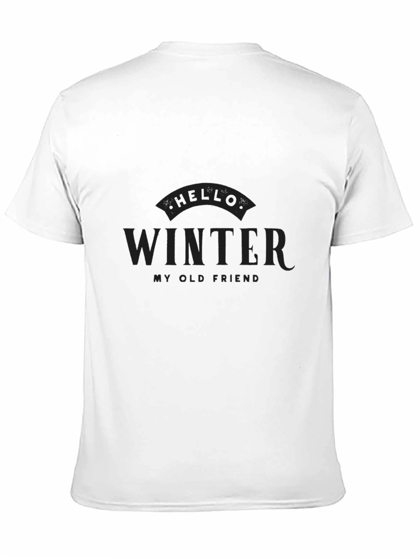 Mens Black Hello Winter Graphic T-Shirt