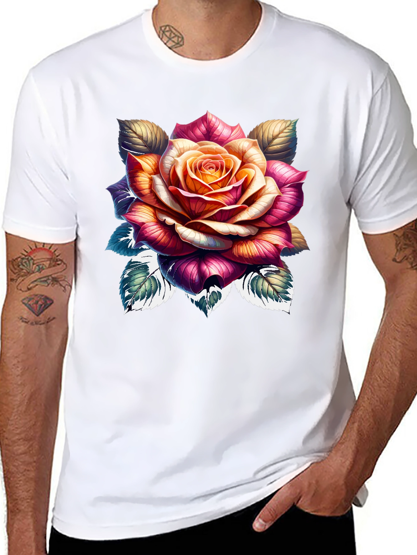 Floral Rose Graphic Print T-Shirt