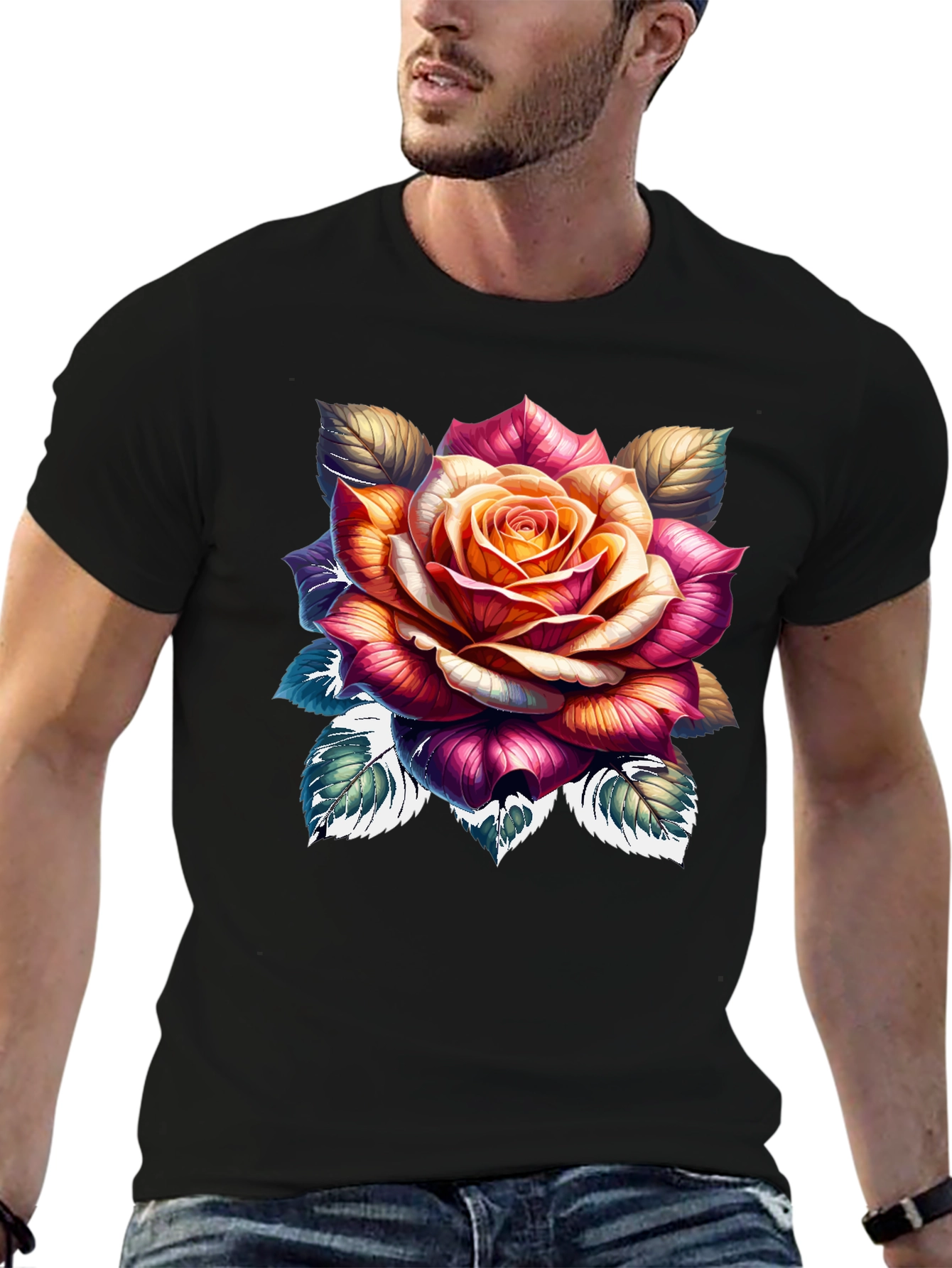 Floral Rose Graphic Print T-Shirt