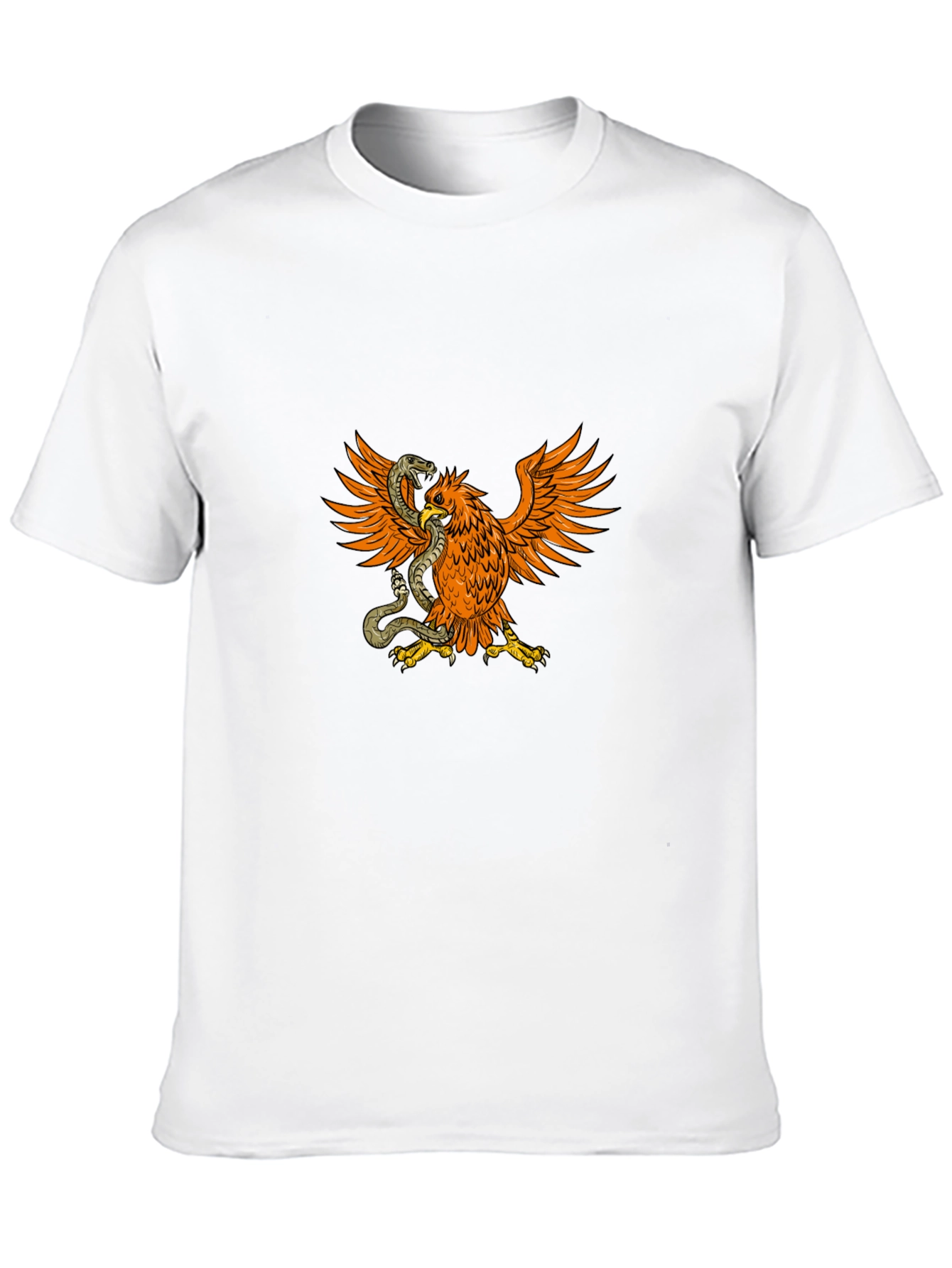 Black T-Shirt with Eagle & Snake Graphic