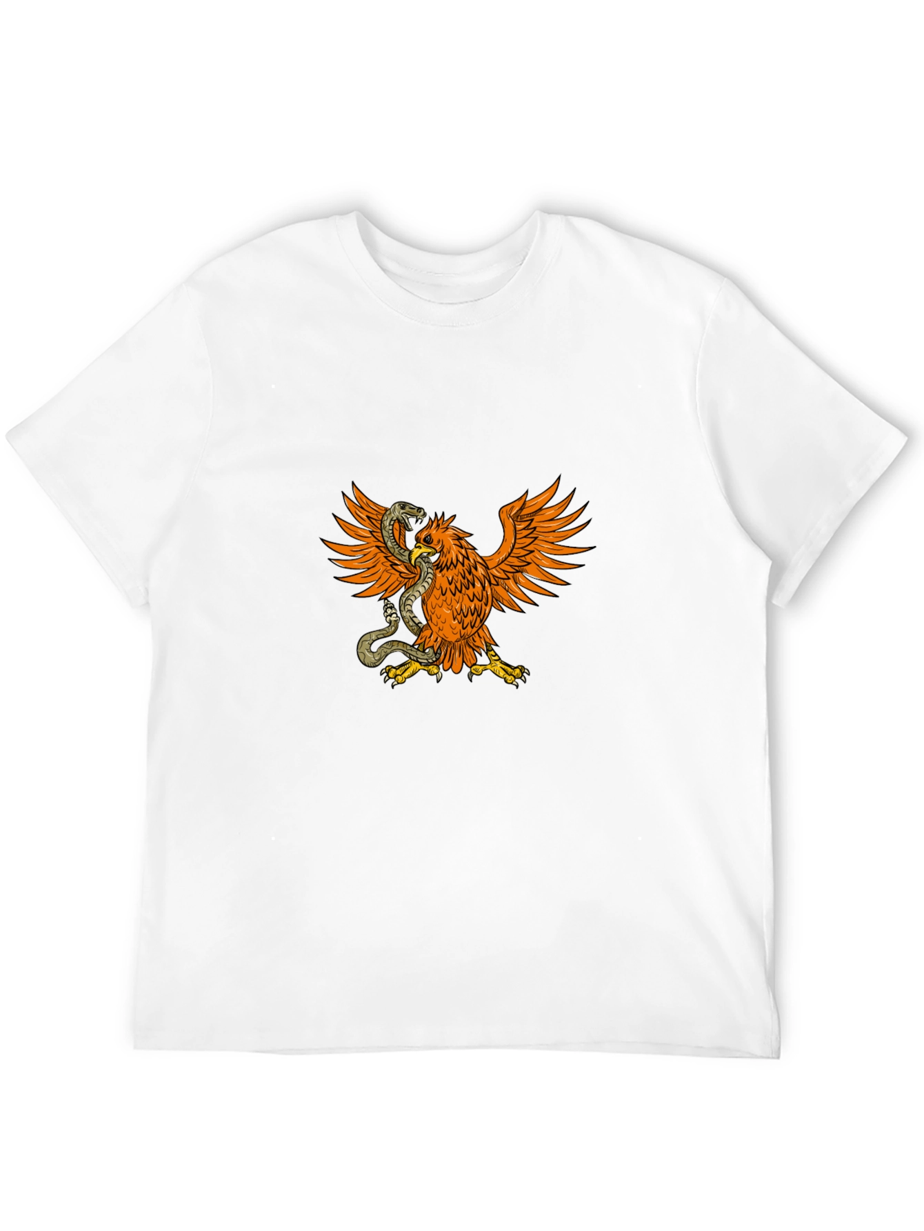 Black T-Shirt with Eagle & Snake Graphic