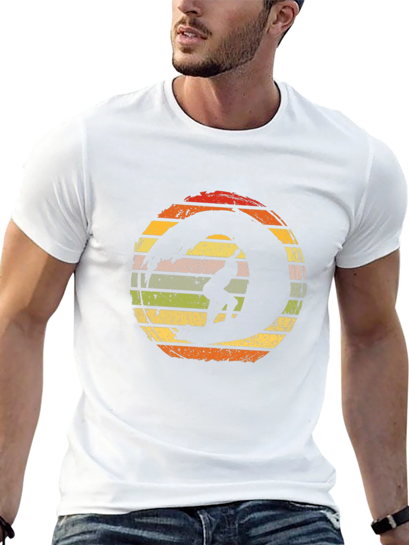 Retro Surfer Wave Graphic T-Shirt - Black