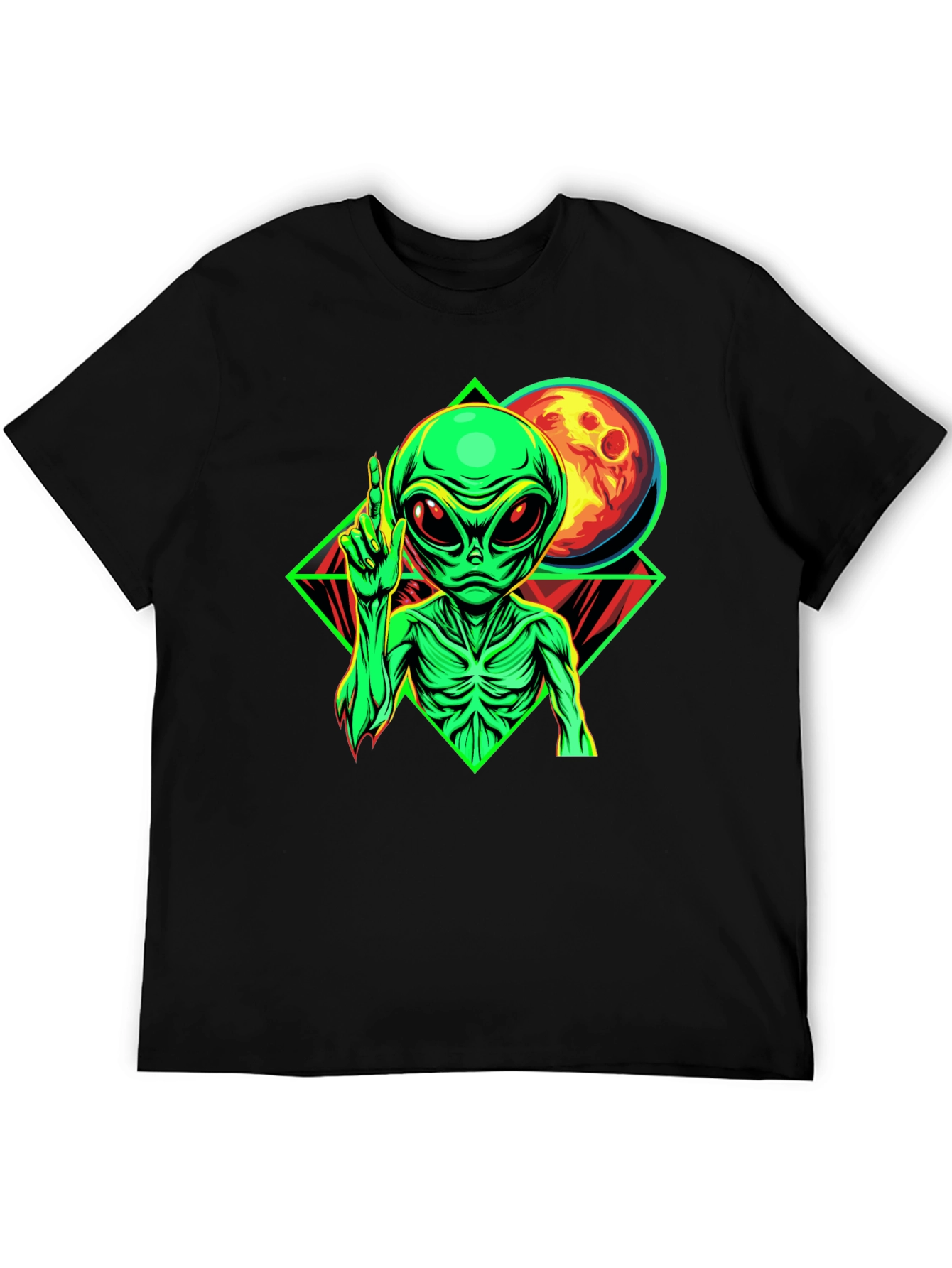 Alien Moon Graphic Black T-Shirt