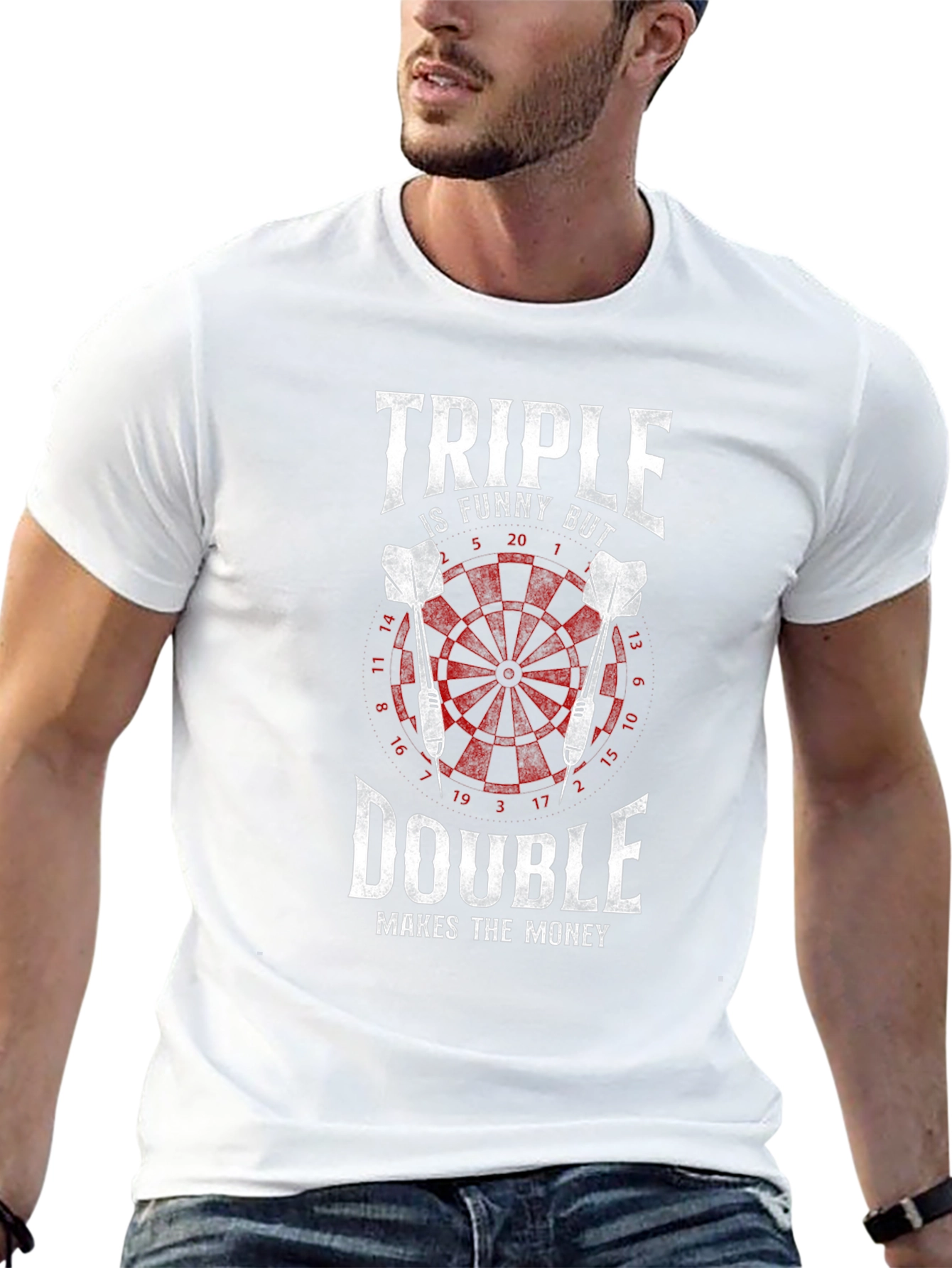 Triple Double Darts T-Shirt - Funny Dart Player Gift