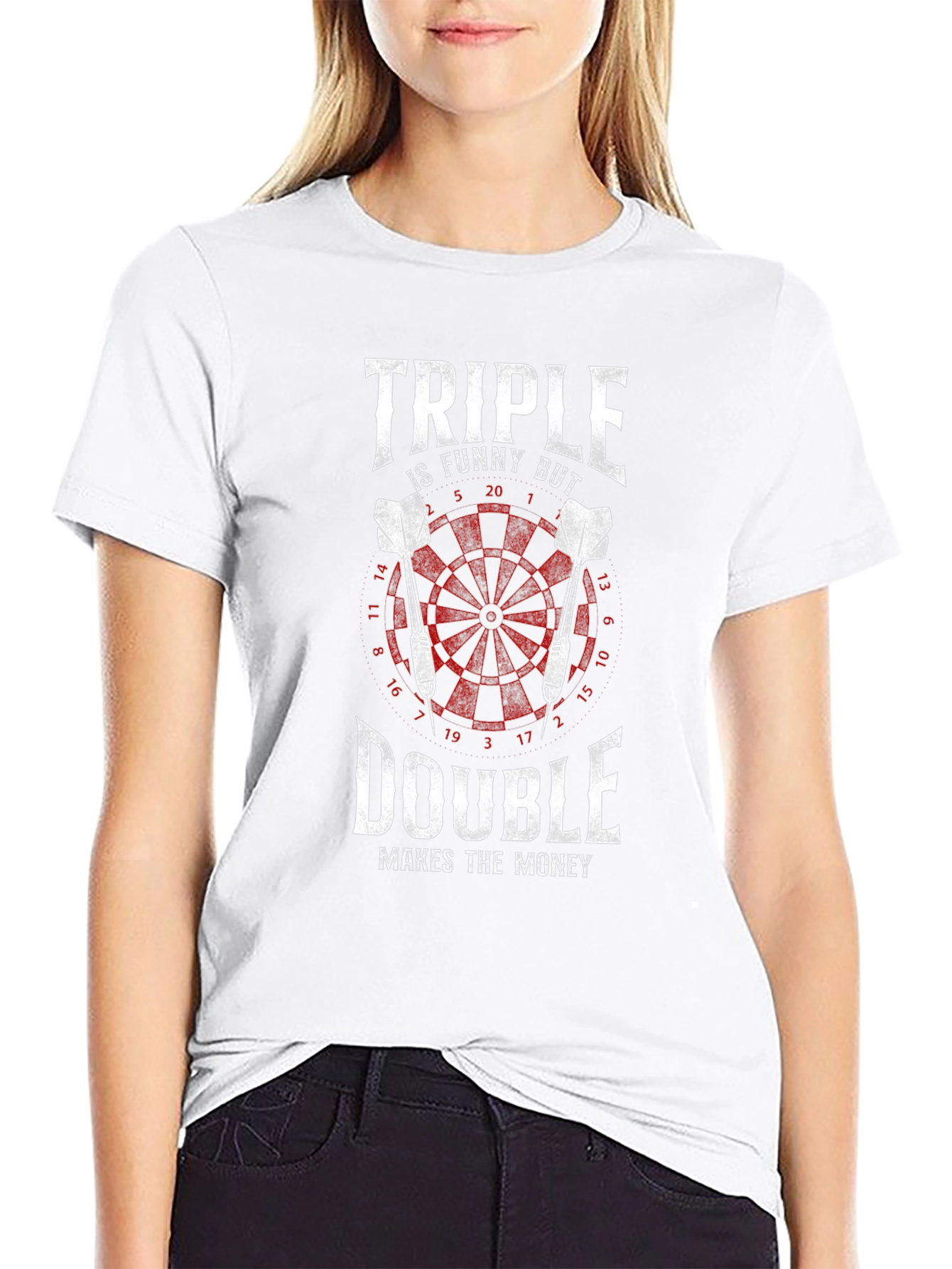 Triple Double Darts T-Shirt - Funny Dart Player Gift