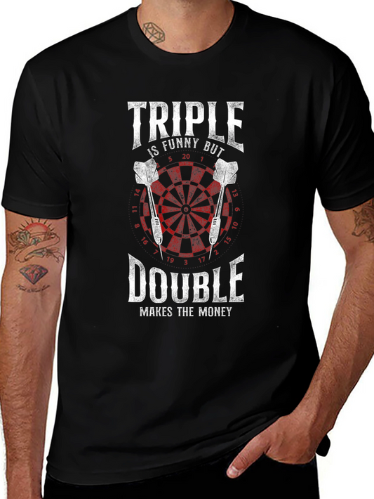 Triple Double Darts T-Shirt - Funny Dart Player Gift