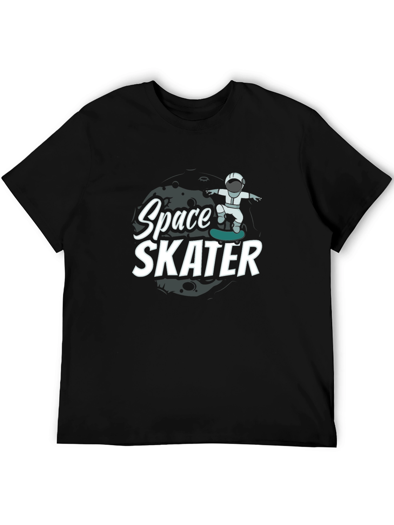 Space Skater Graphic T-Shirt Astronaut Skateboard Tee